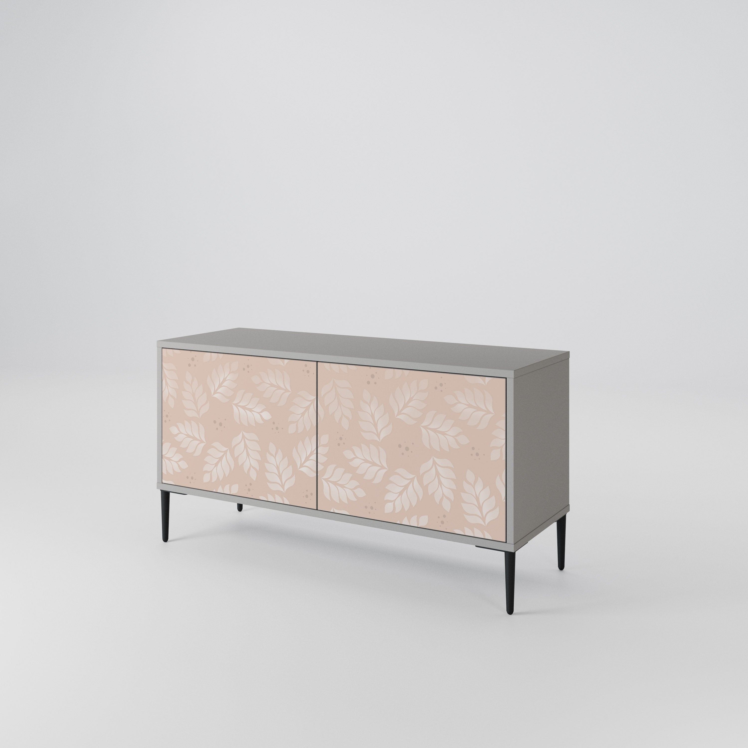 LEAVES ON BEIGE Mueble de TV Compacto de 2 puertas