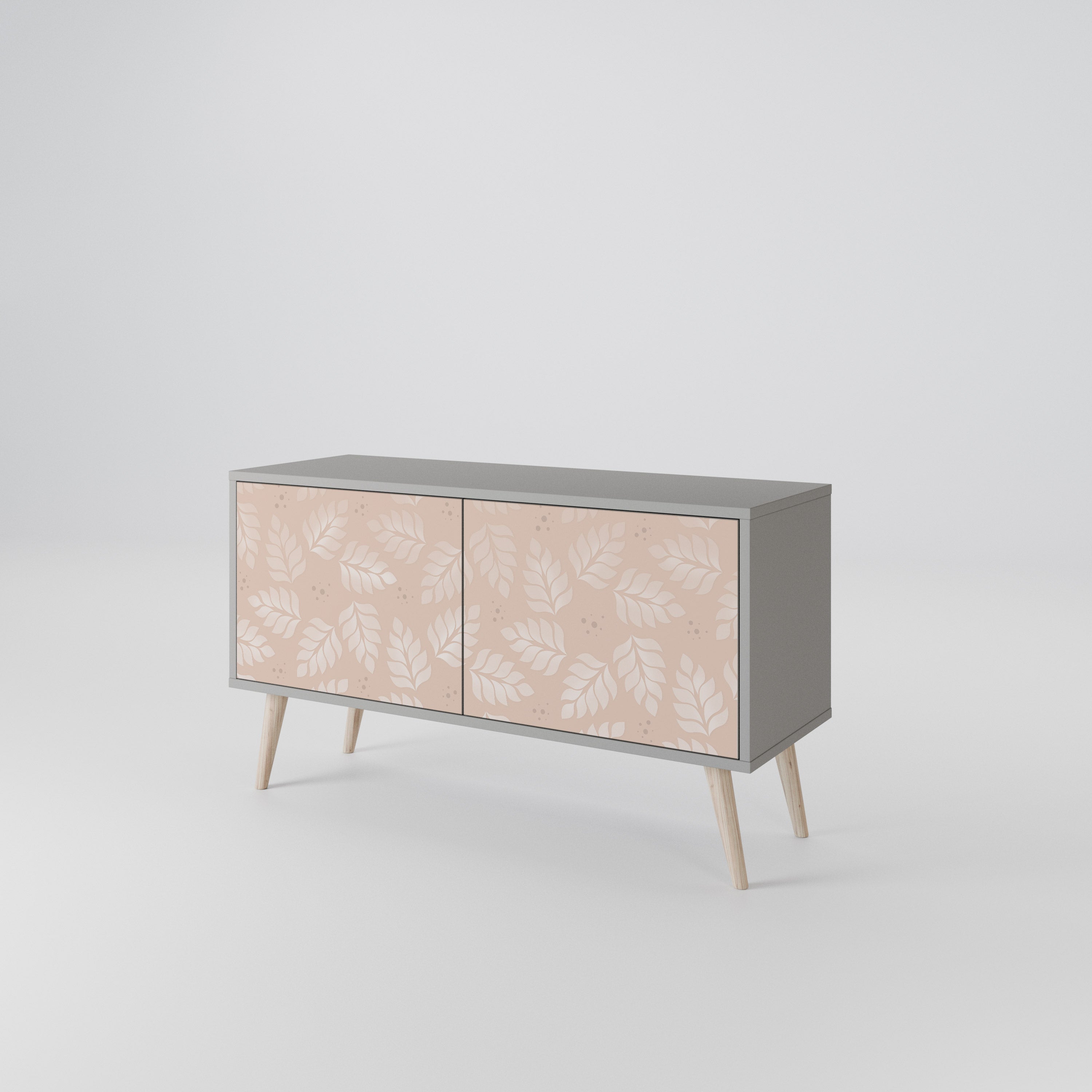 LEAVES ON BEIGE Mueble de TV Compacto de 2 puertas