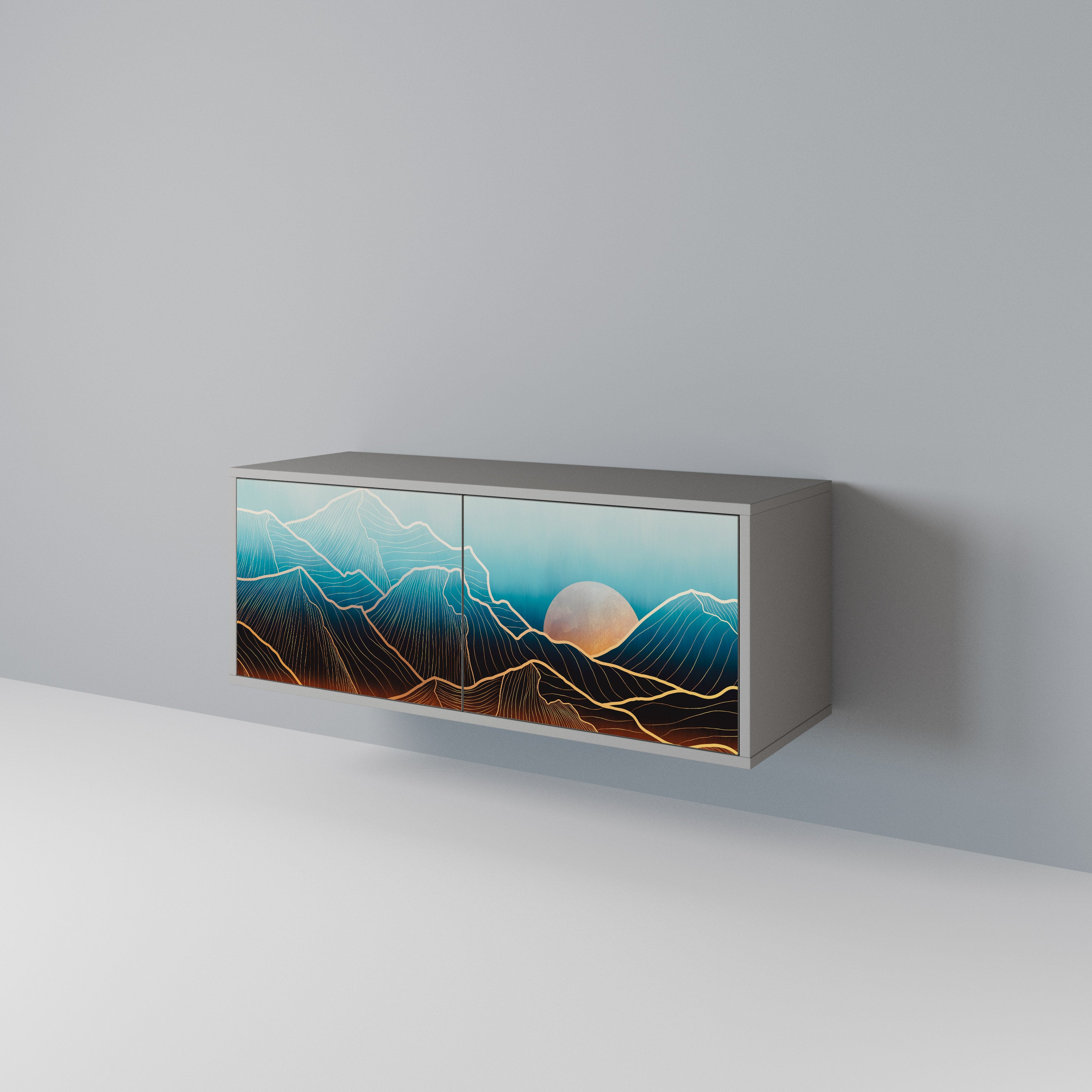 LUNAR SECRETS Mueble de TV Compacto de 2 puertas