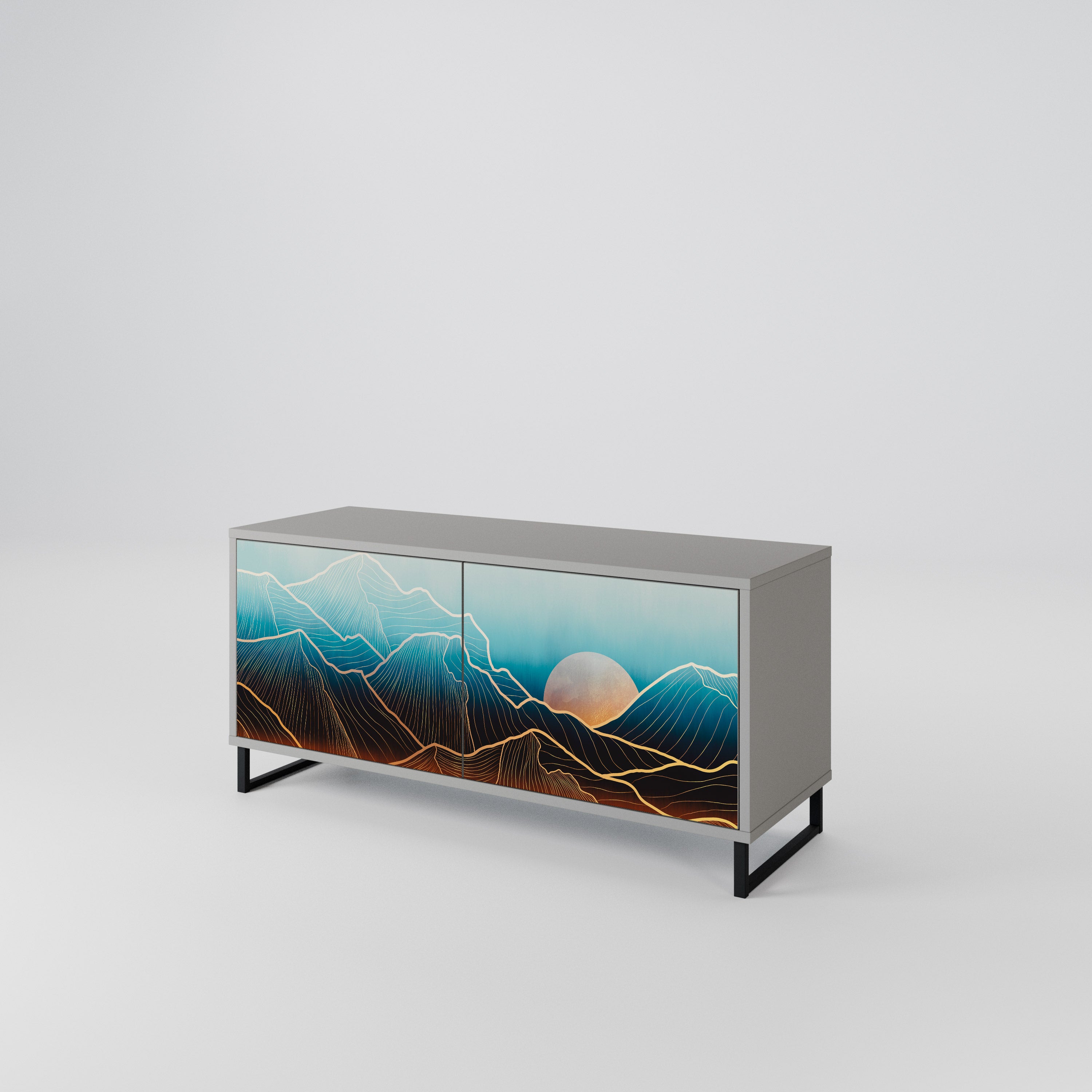 LUNAR SECRETS Mueble de TV Compacto de 2 puertas