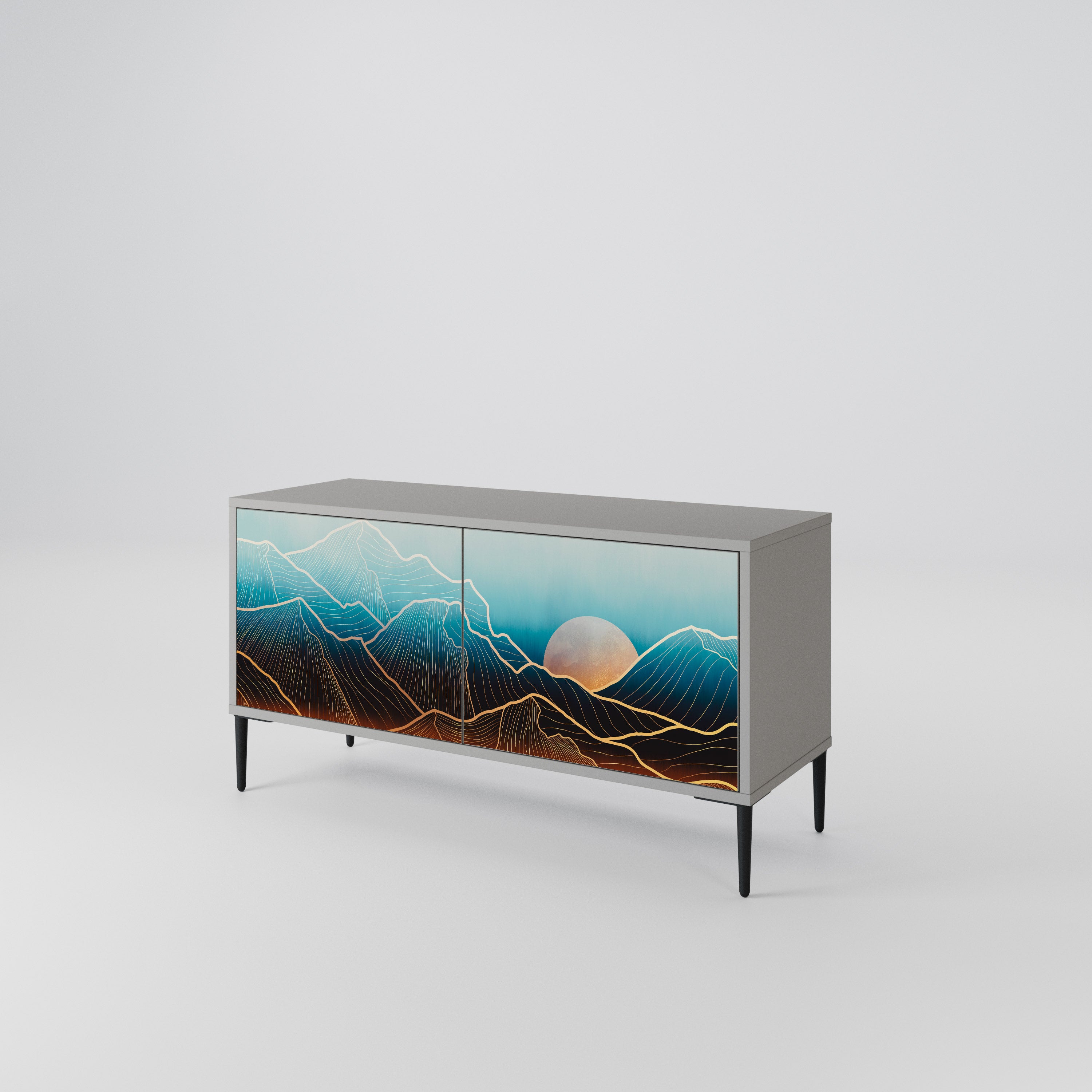 LUNAR SECRETS Mueble de TV Compacto de 2 puertas