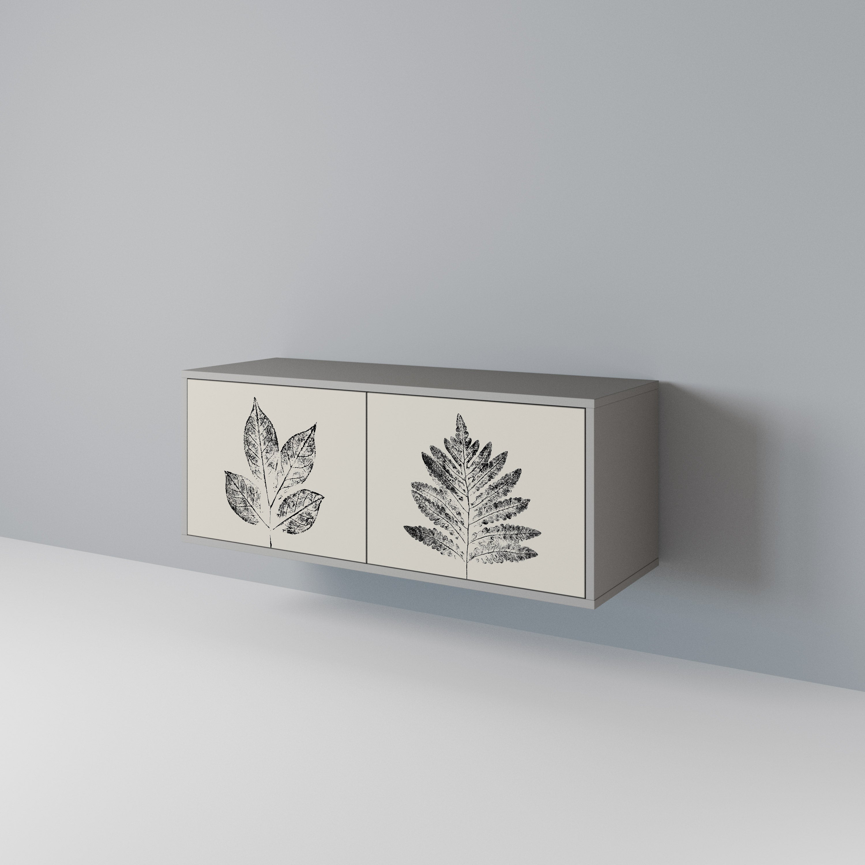 LEAFY STAMPS Mueble de TV Compacto de 2 puertas