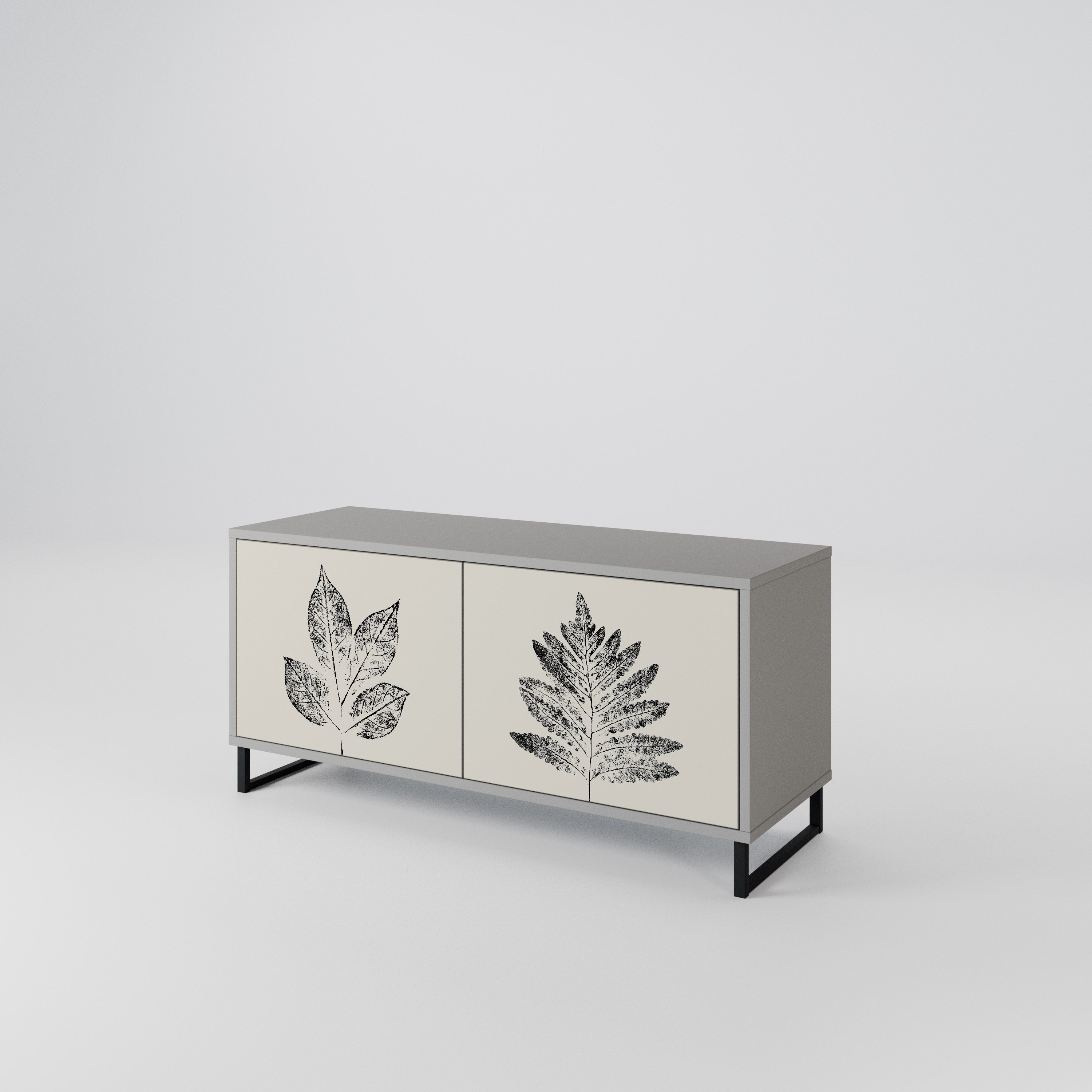 LEAFY STAMPS Mueble de TV Compacto de 2 puertas