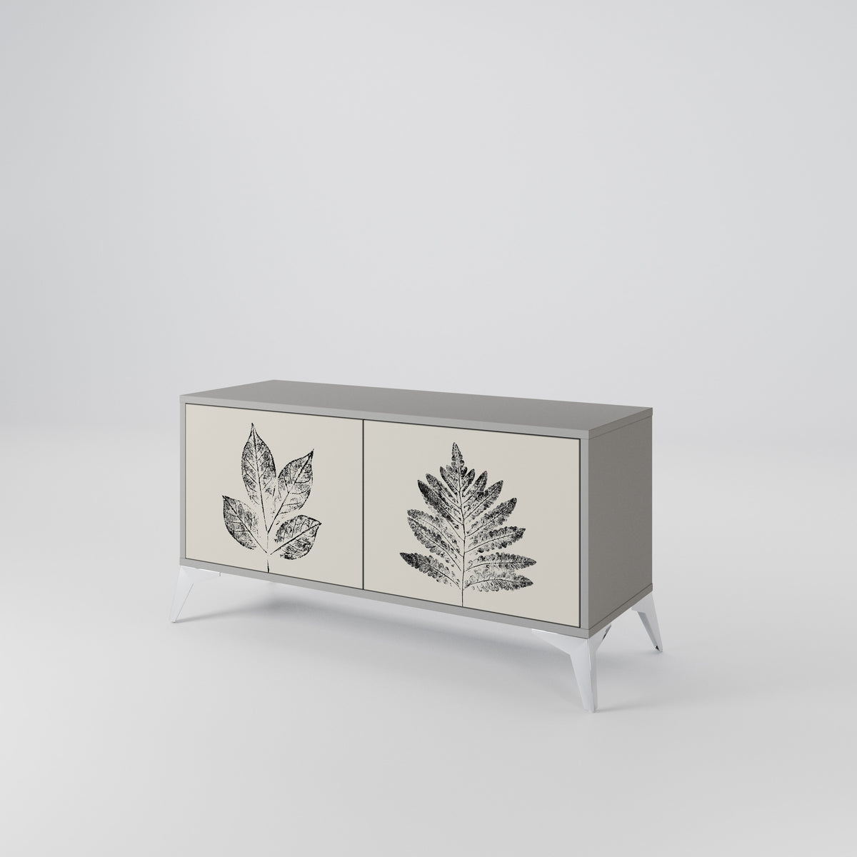 LEAFY STAMPS Kompakt TV-bänk med 2 dörrar