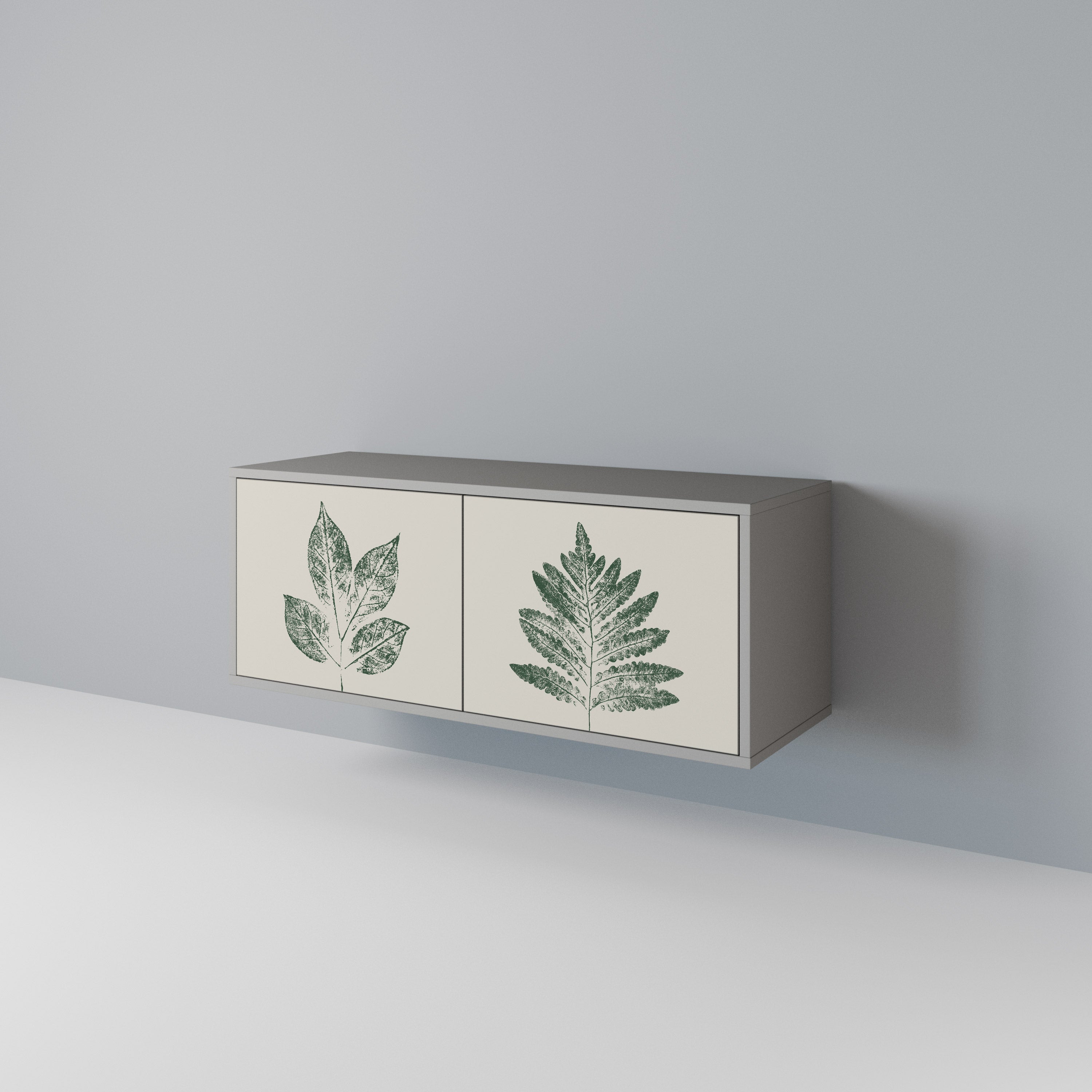 GREEN LEAFY STAMPS Mueble de TV Compacto de 2 puertas