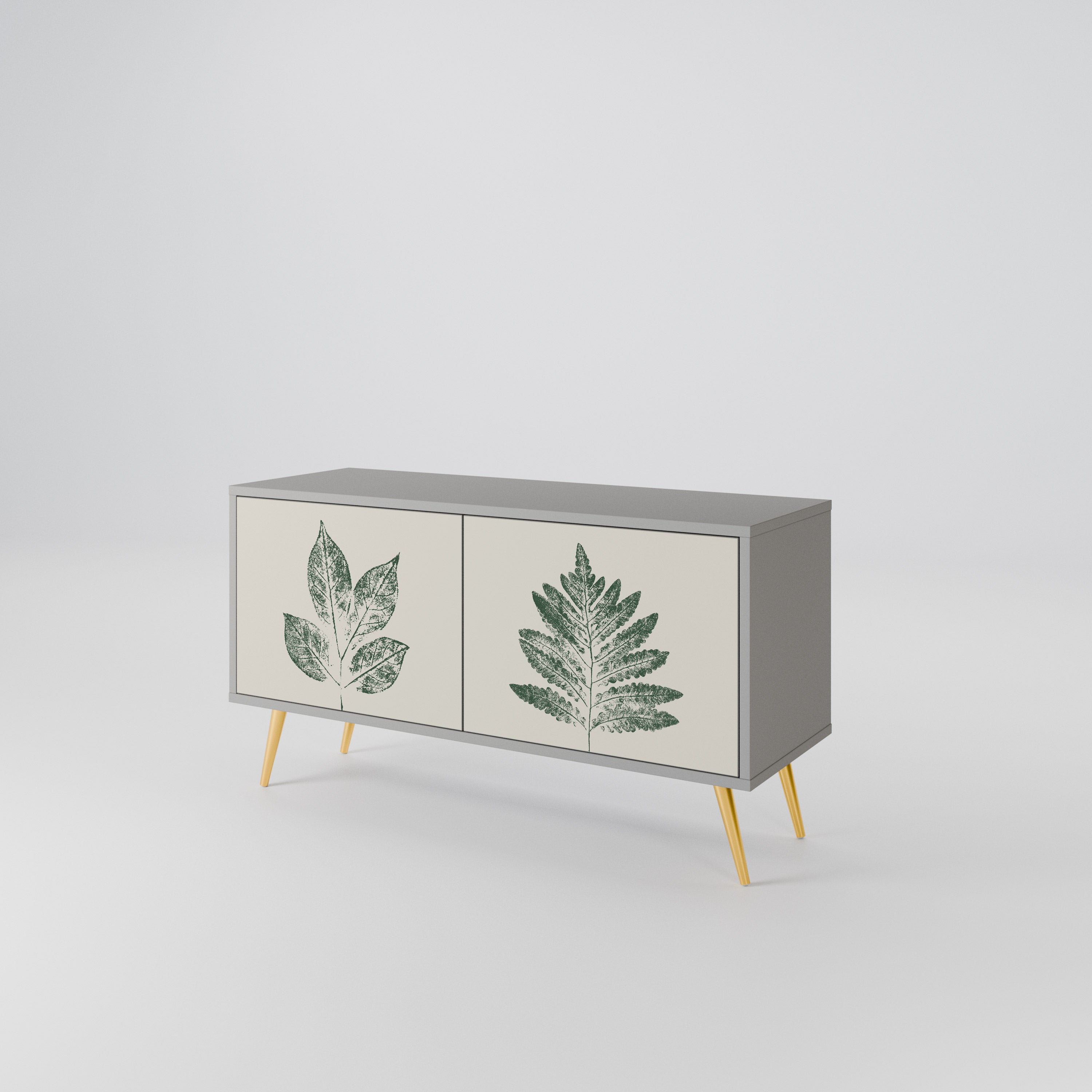 GREEN LEAFY STAMPS Mueble de TV Compacto de 2 puertas