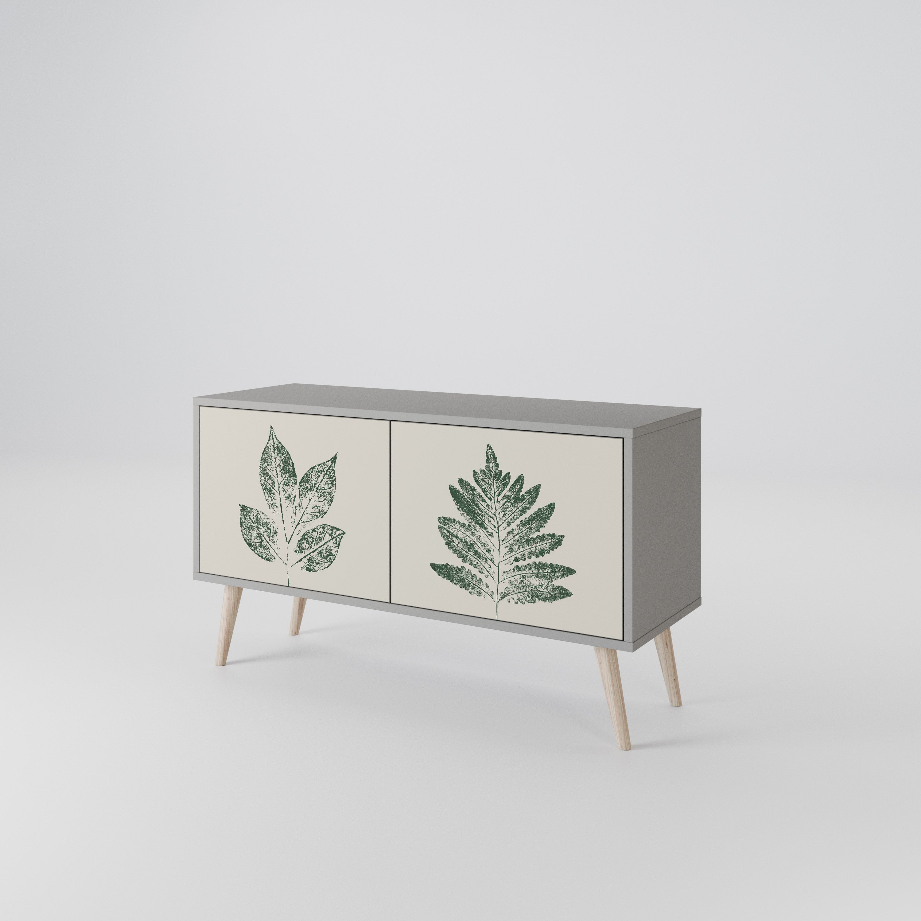 GREEN LEAFY STAMPS Mueble de TV Compacto de 2 puertas