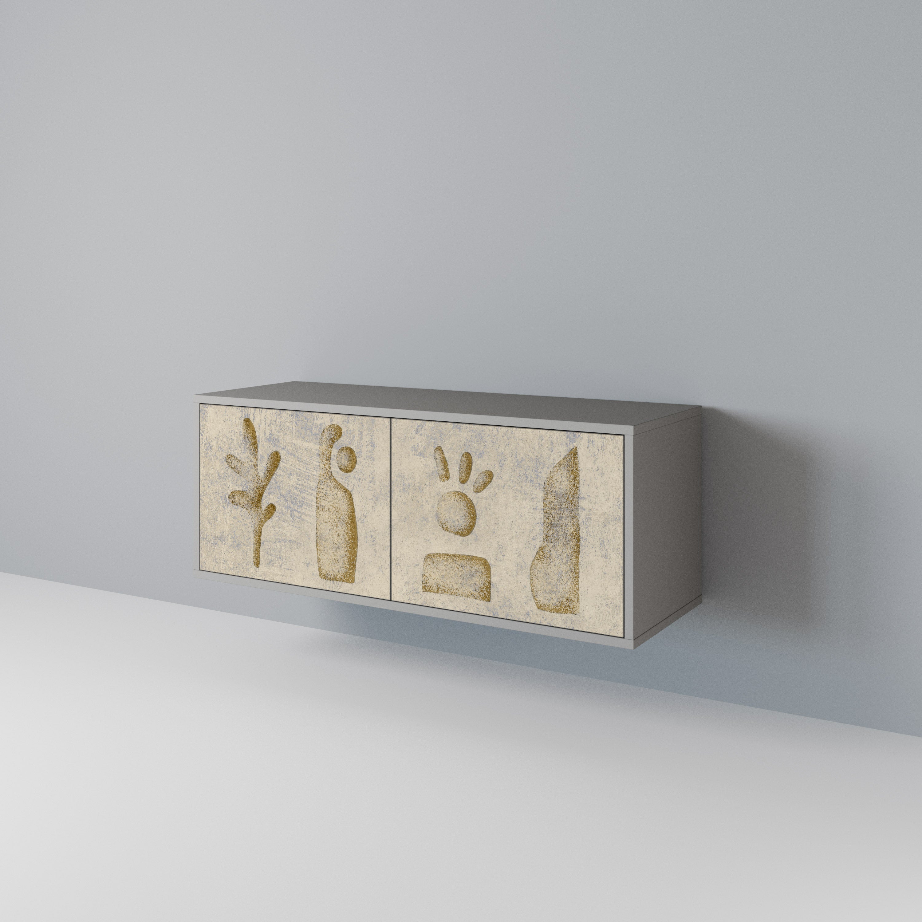 SAND SCULPTURES Mueble de TV Compacto de 2 puertas