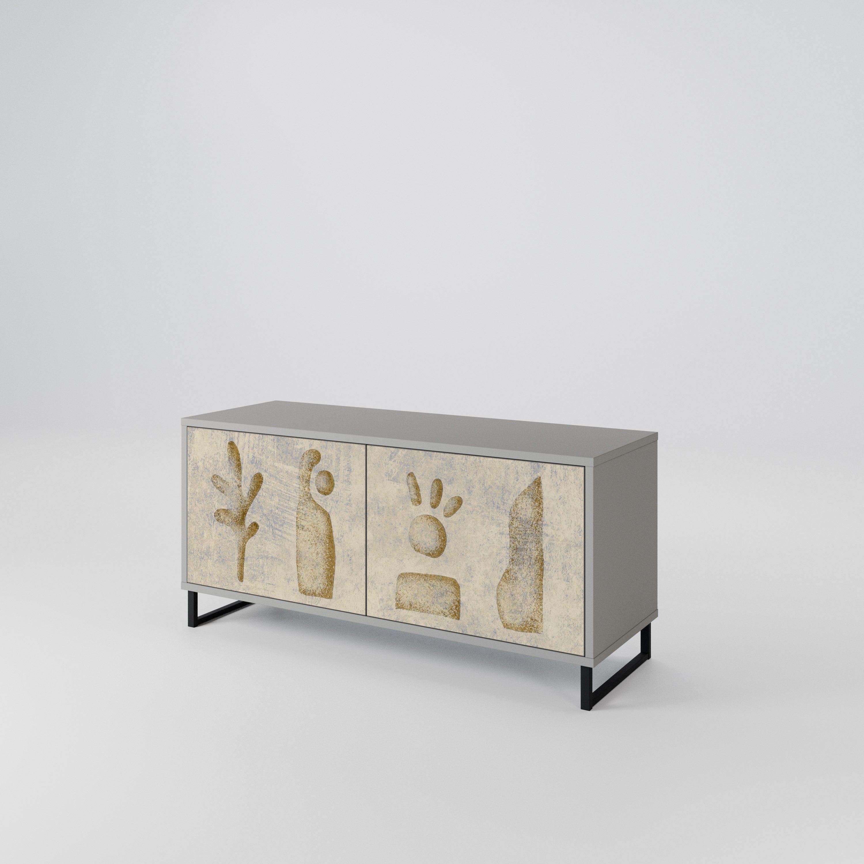 SAND SCULPTURES Mueble de TV Compacto de 2 puertas