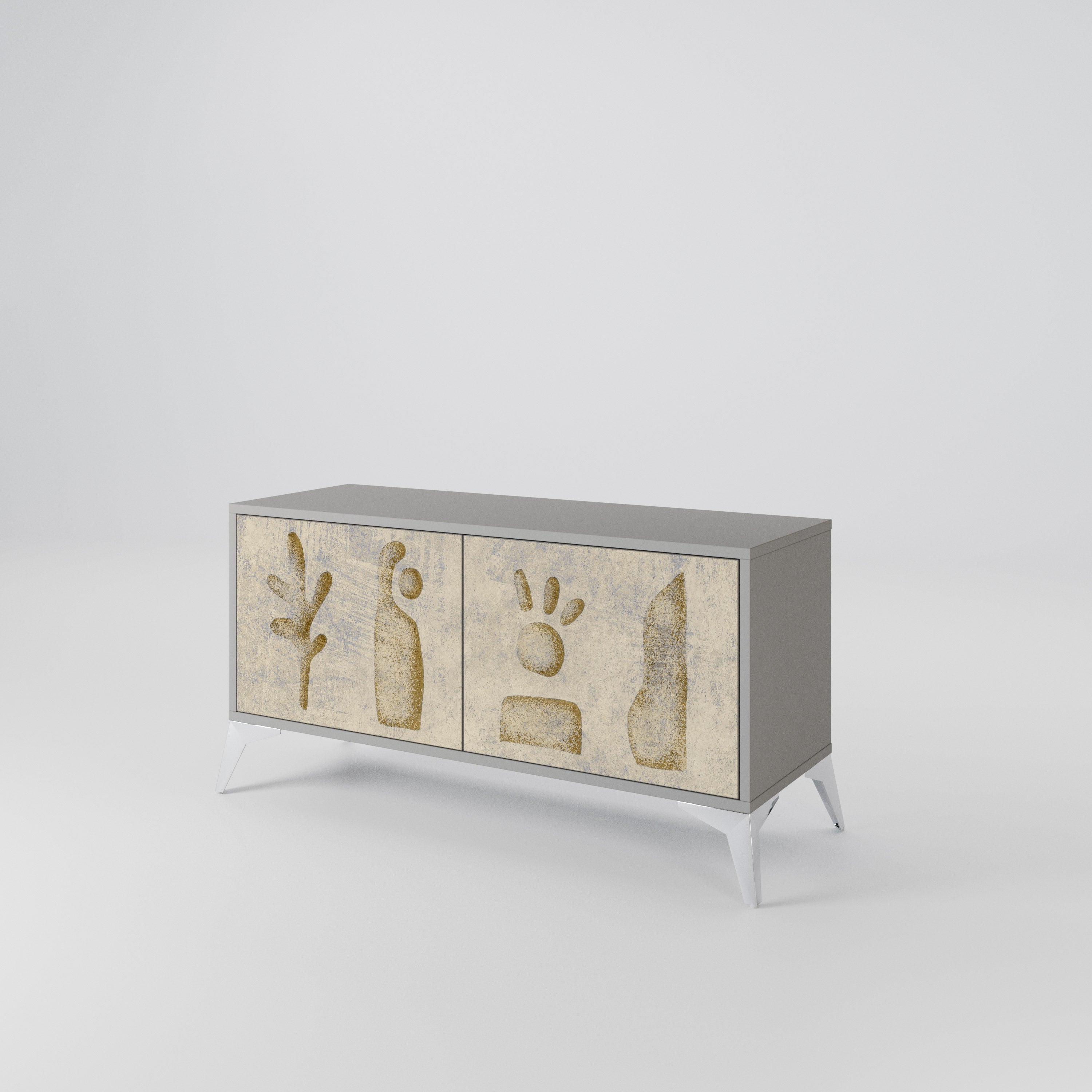 SAND SCULPTURES Mueble de TV Compacto de 2 puertas