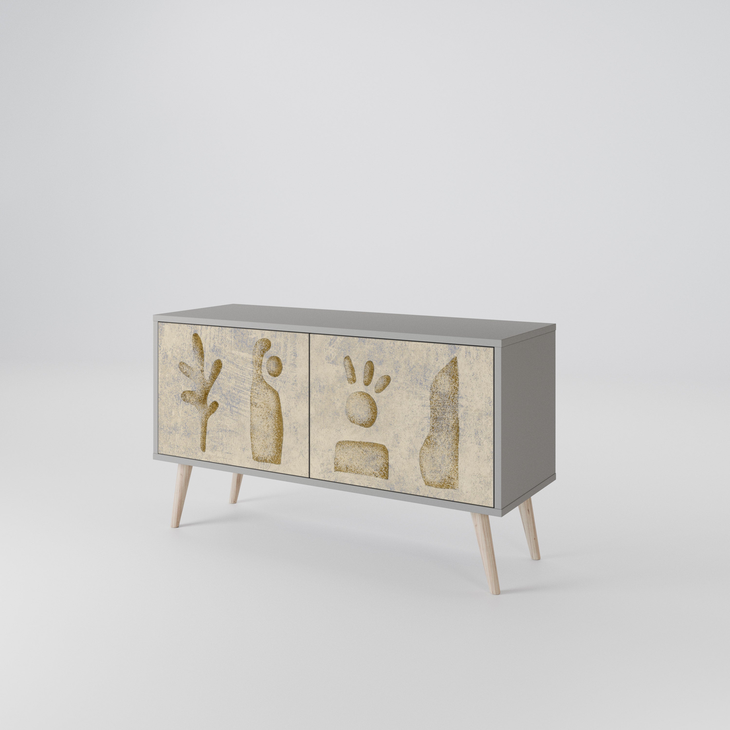 SAND SCULPTURES Mueble de TV Compacto de 2 puertas