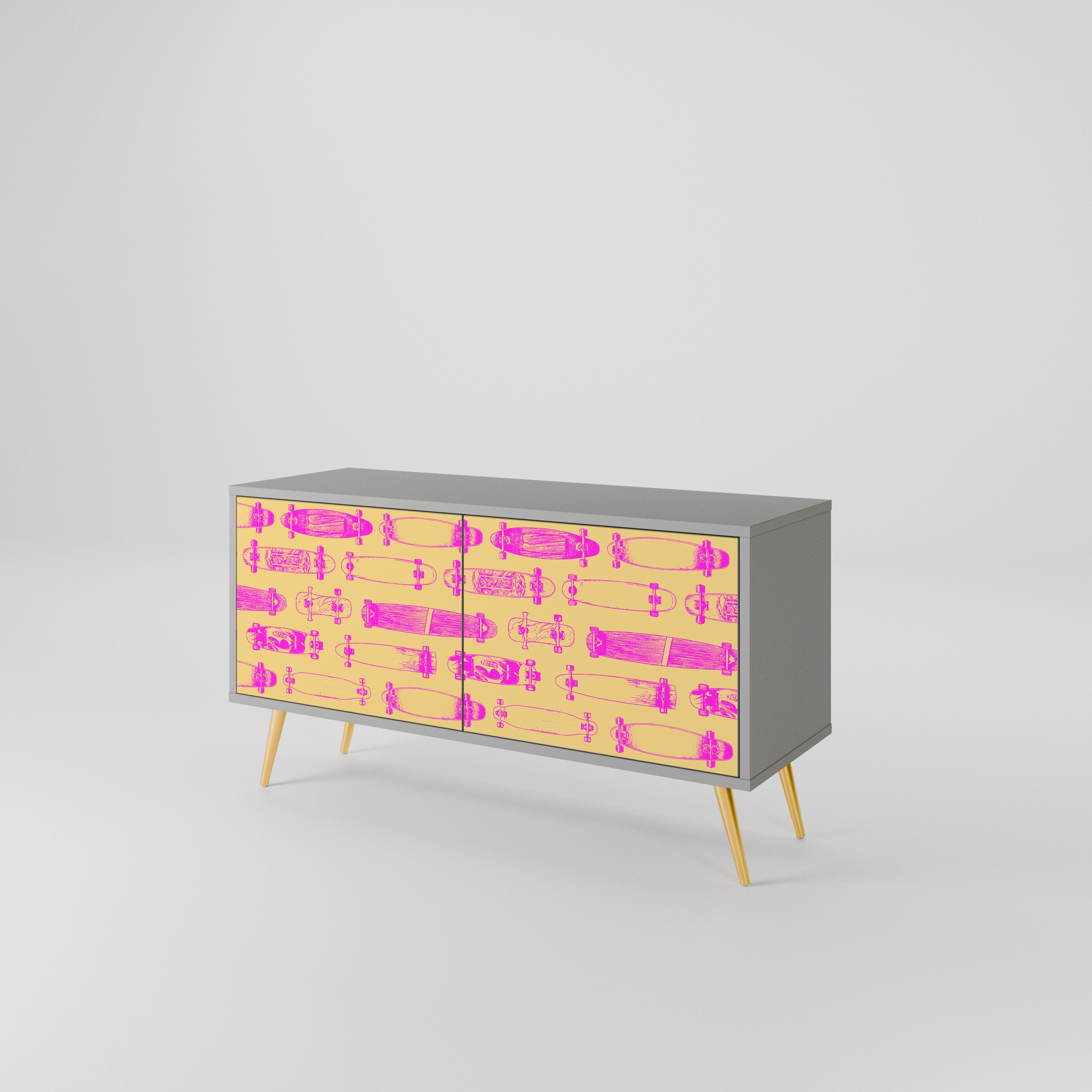 SKATEBOARD ARTISTRY Mueble de TV Compacto de 2 puertas