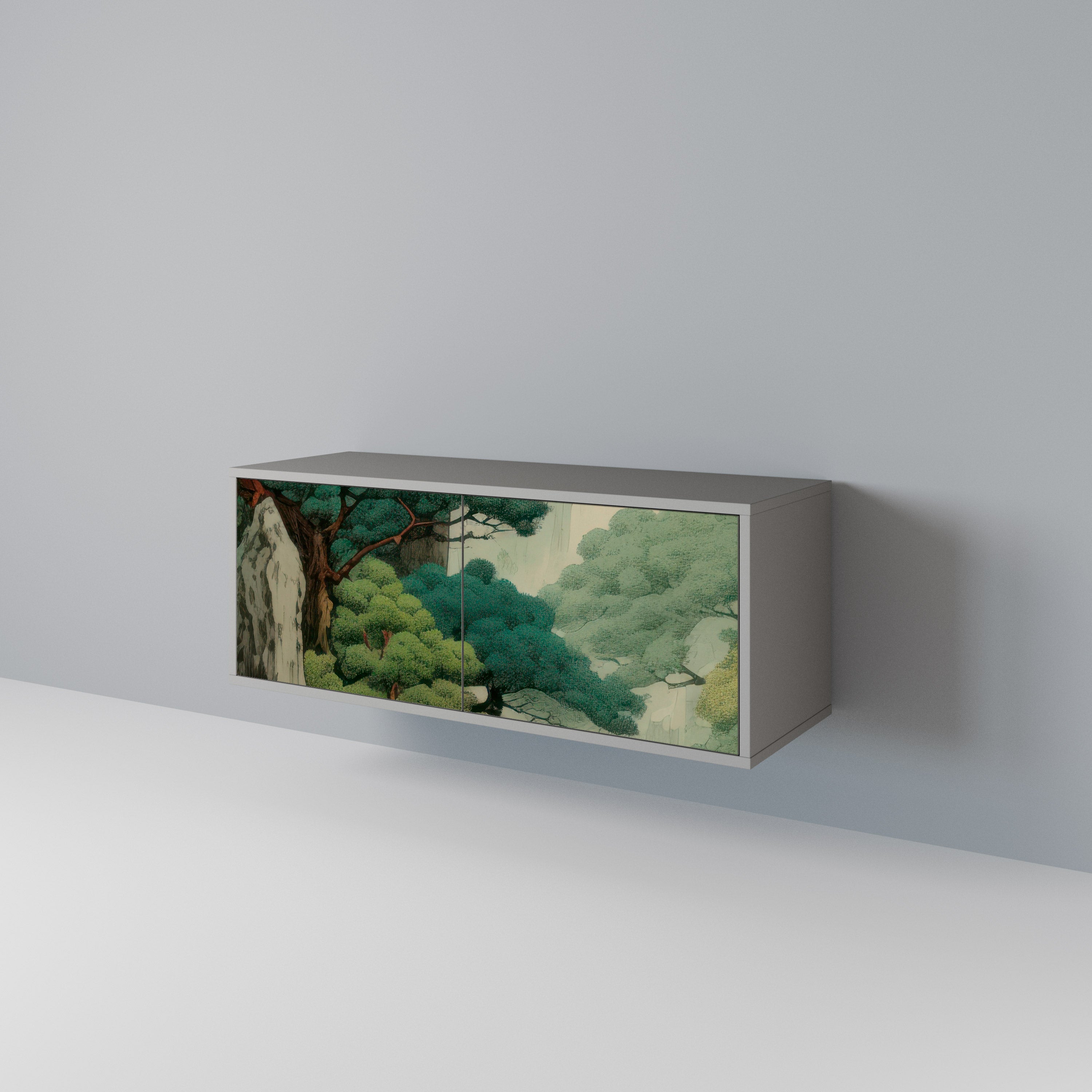 VERDURE ABYSS Mueble de TV Compacto de 2 puertas