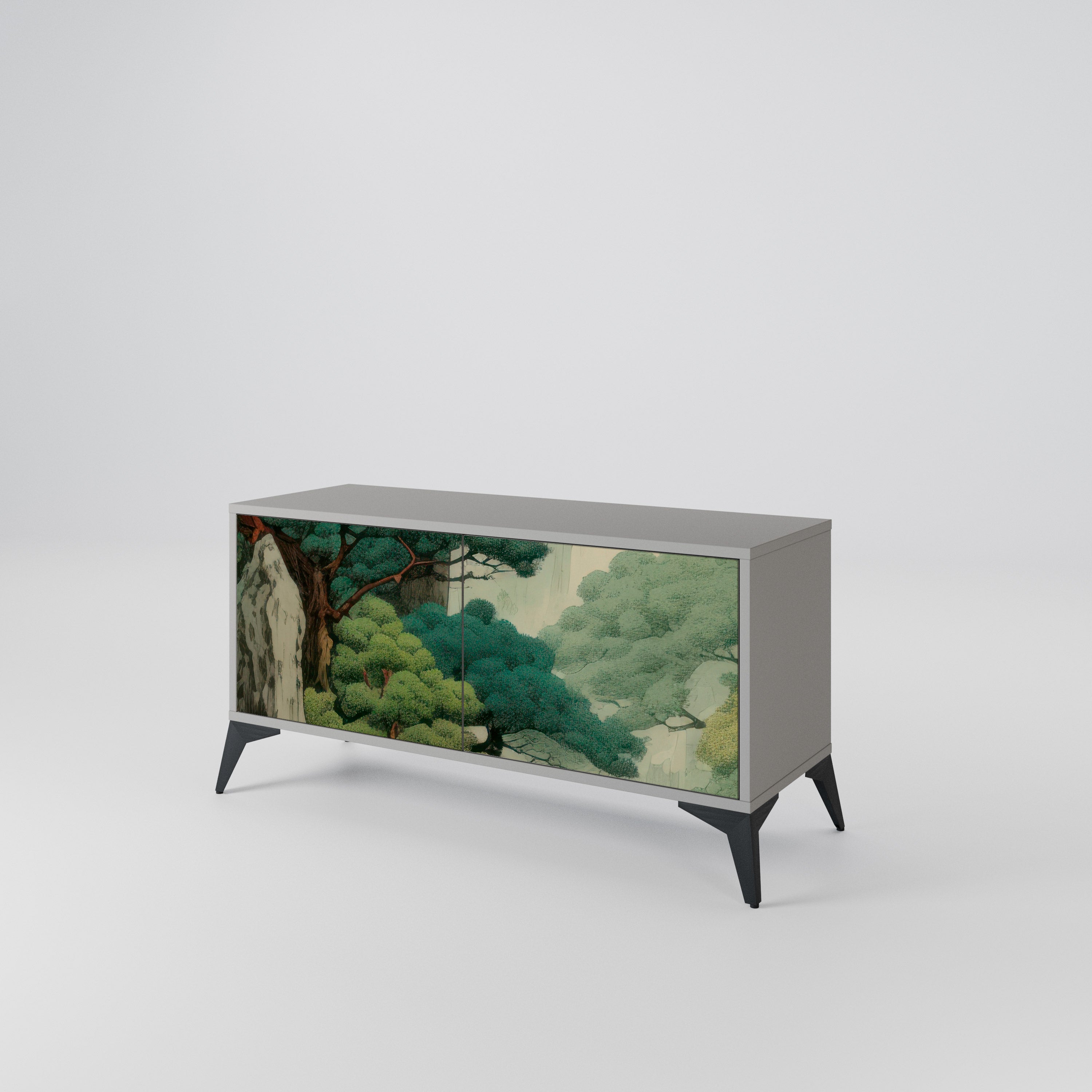 VERDURE ABYSS Mueble de TV Compacto de 2 puertas