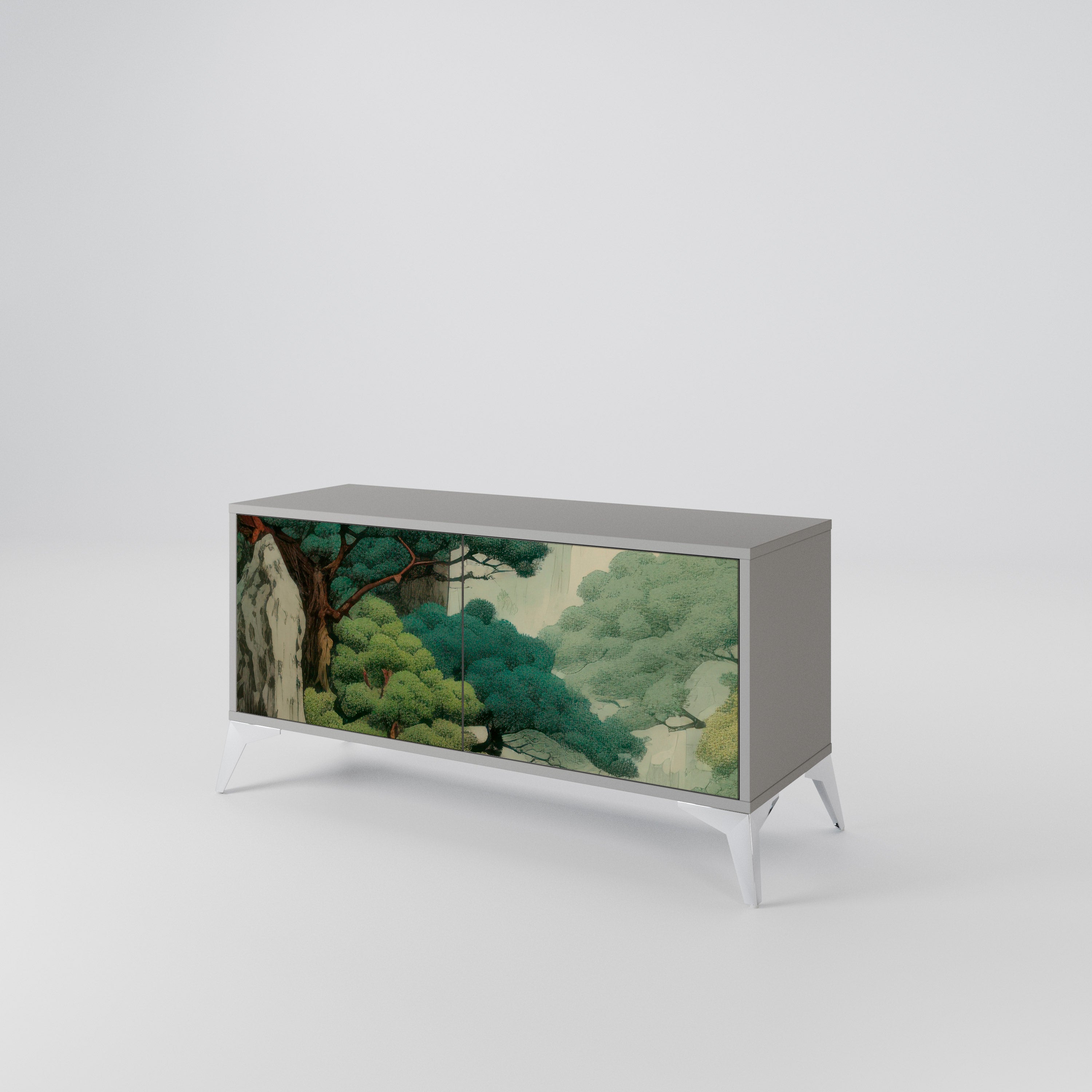 VERDURE ABYSS Mueble de TV Compacto de 2 puertas
