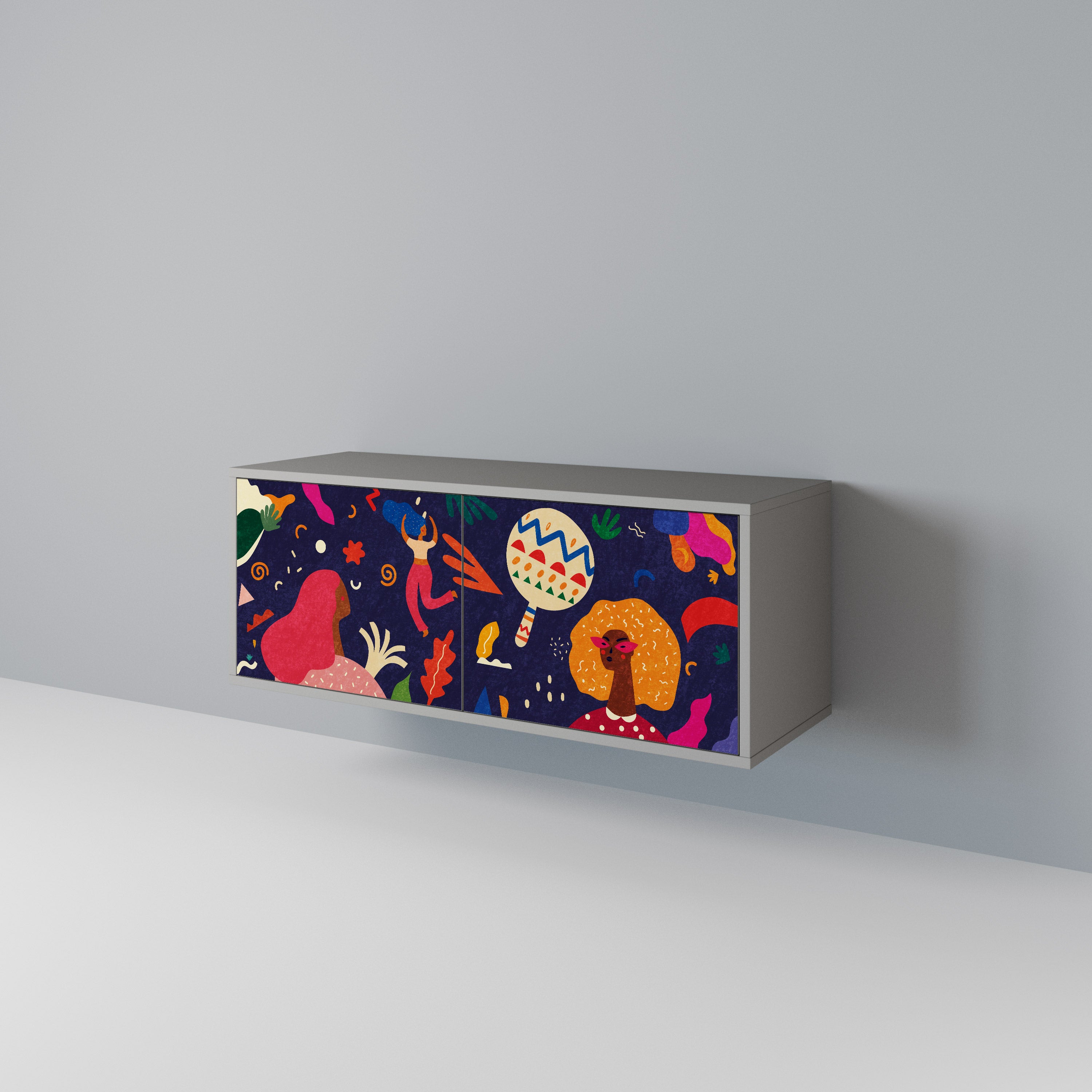 FESTIVE PLEASURES Mueble de TV Compacto de 2 puertas