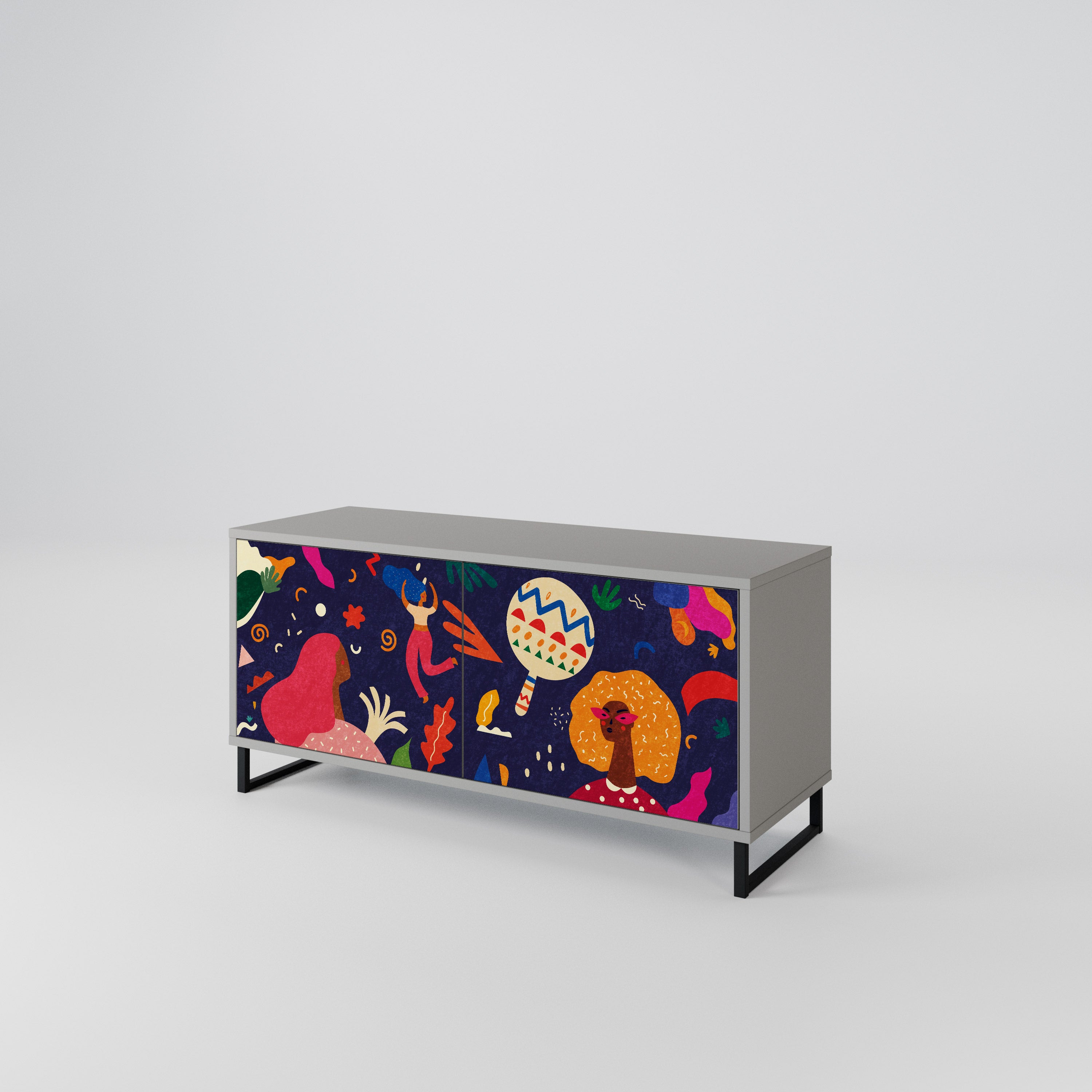 FESTIVE PLEASURES Mueble de TV Compacto de 2 puertas