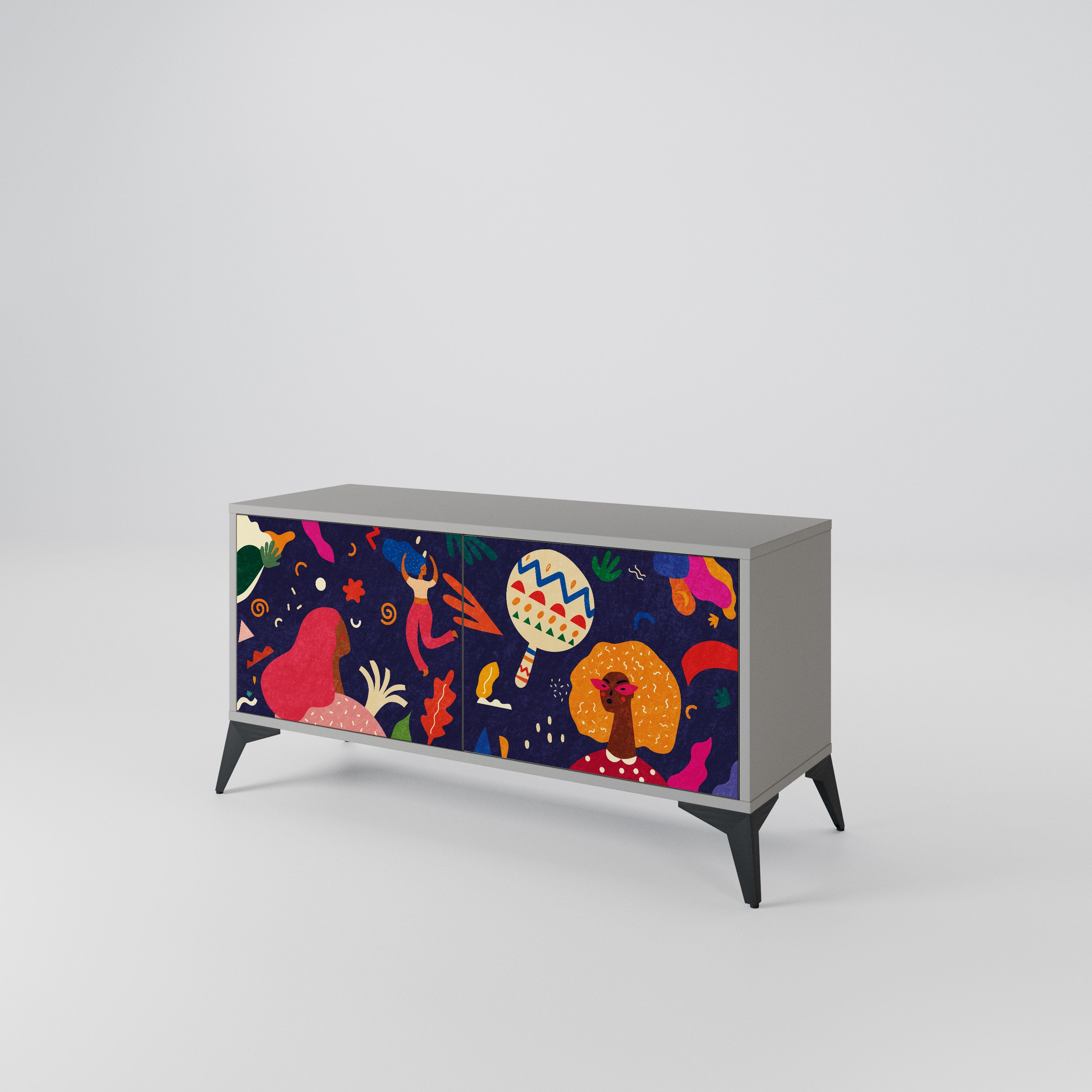 FESTIVE PLEASURES Mueble de TV Compacto de 2 puertas