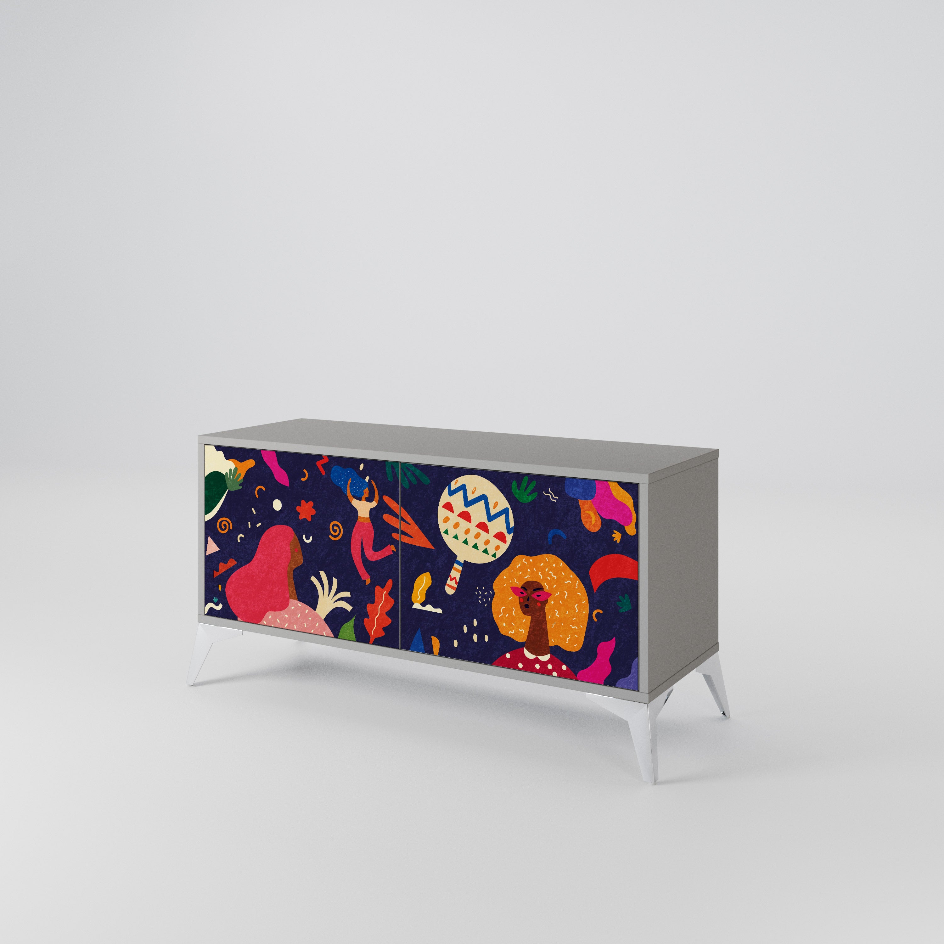 FESTIVE PLEASURES Mueble de TV Compacto de 2 puertas