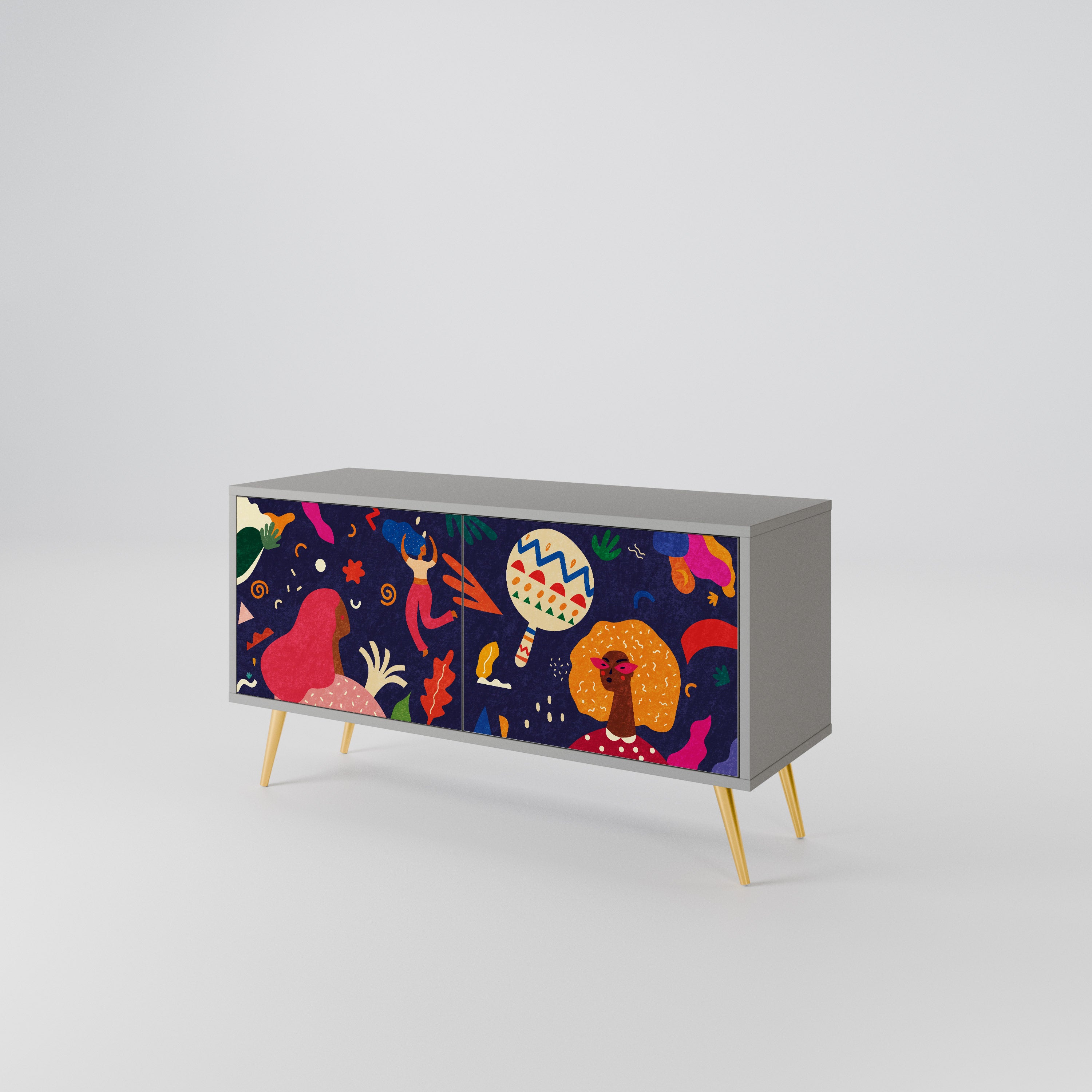 FESTIVE PLEASURES Mueble de TV Compacto de 2 puertas
