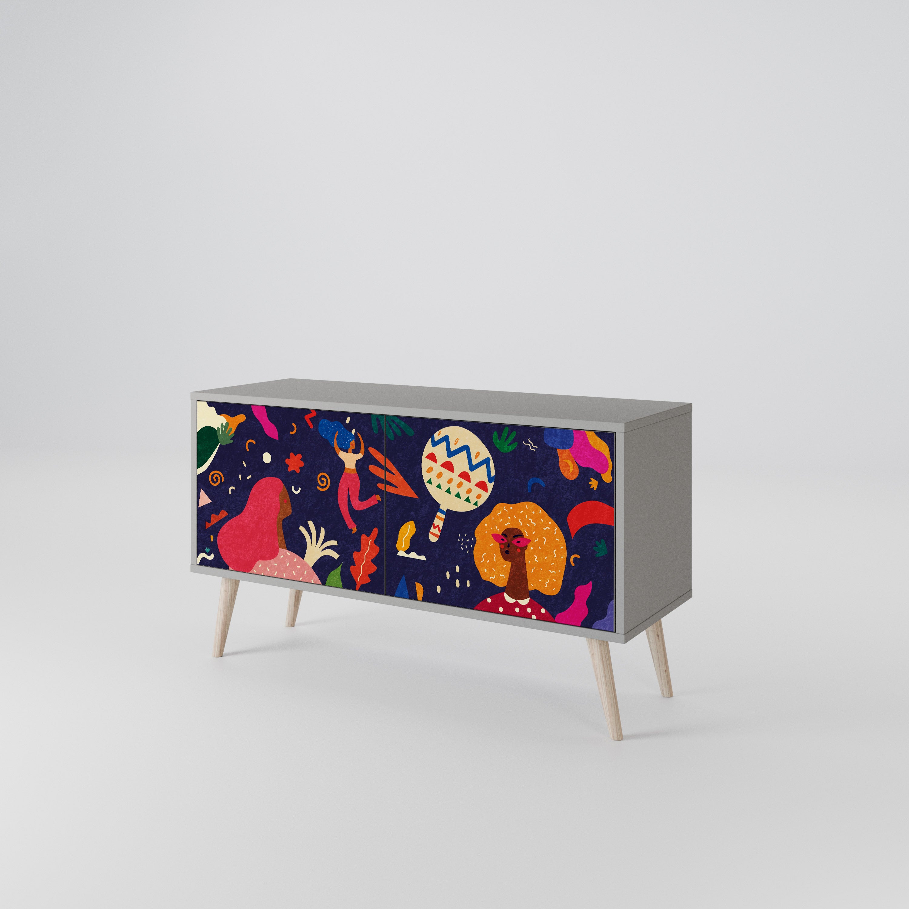 FESTIVE PLEASURES Mueble de TV Compacto de 2 puertas