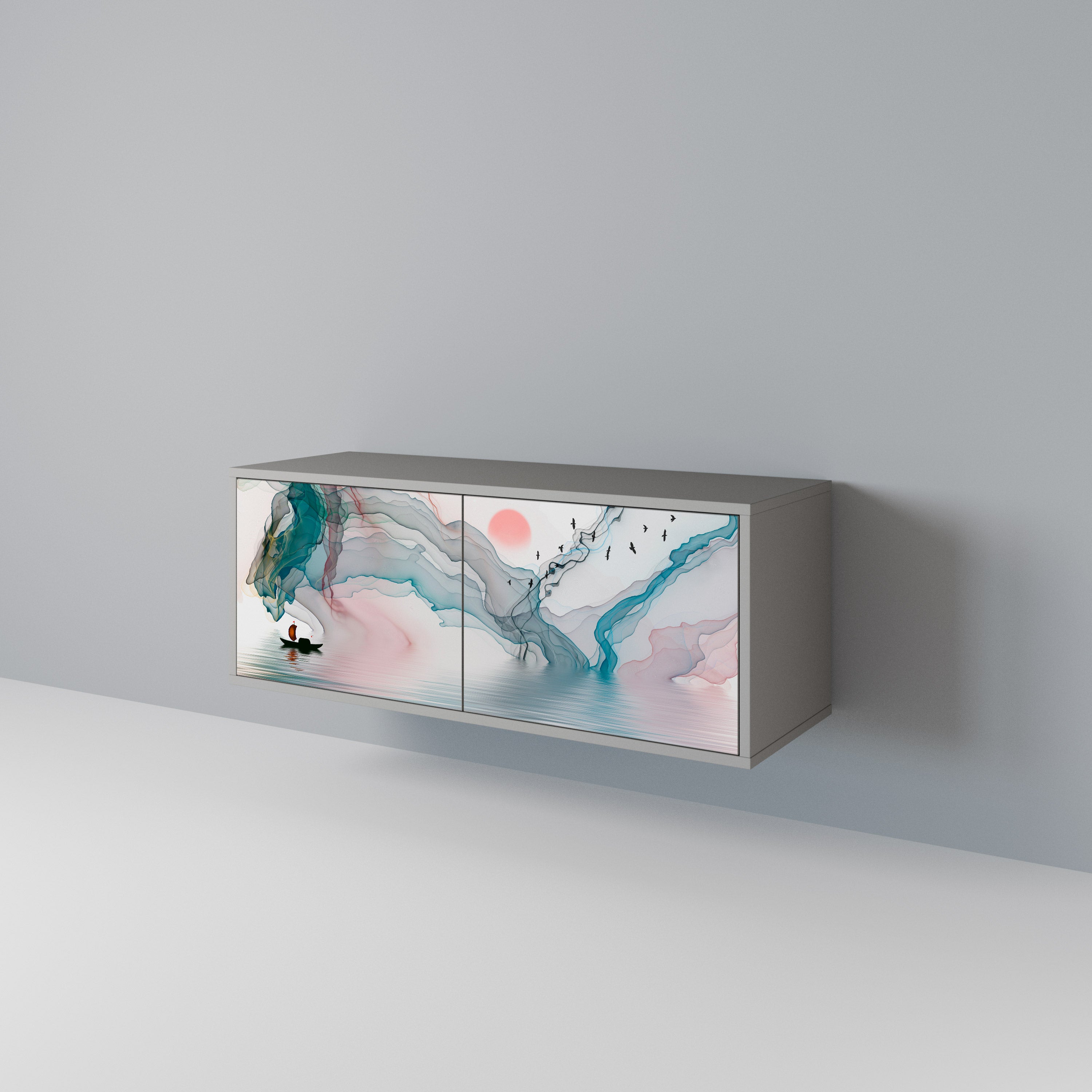 VELVET CROSSING Kompakt TV-bänk med 2 dörrar