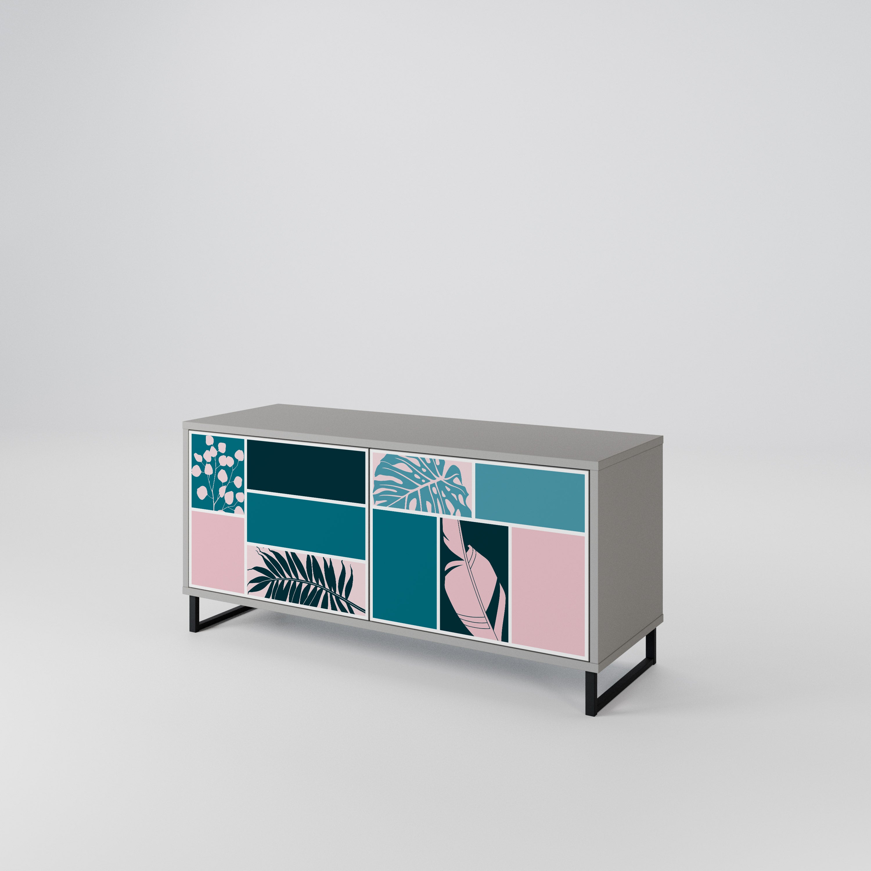 COMBINATION OF SHAPES Kompakt TV-bänk med 2 dörrar