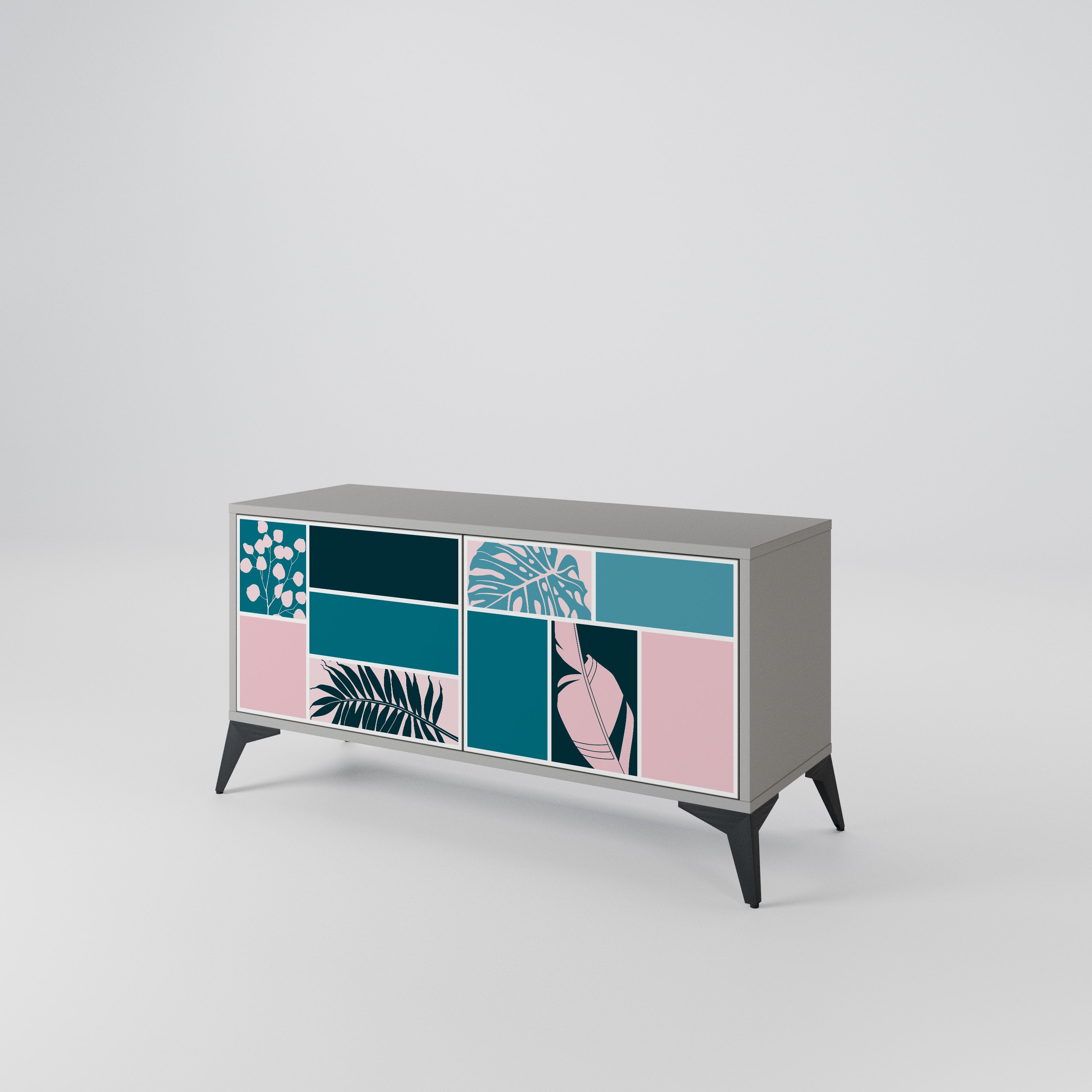 COMBINATION OF SHAPES Kompakt TV-bänk med 2 dörrar