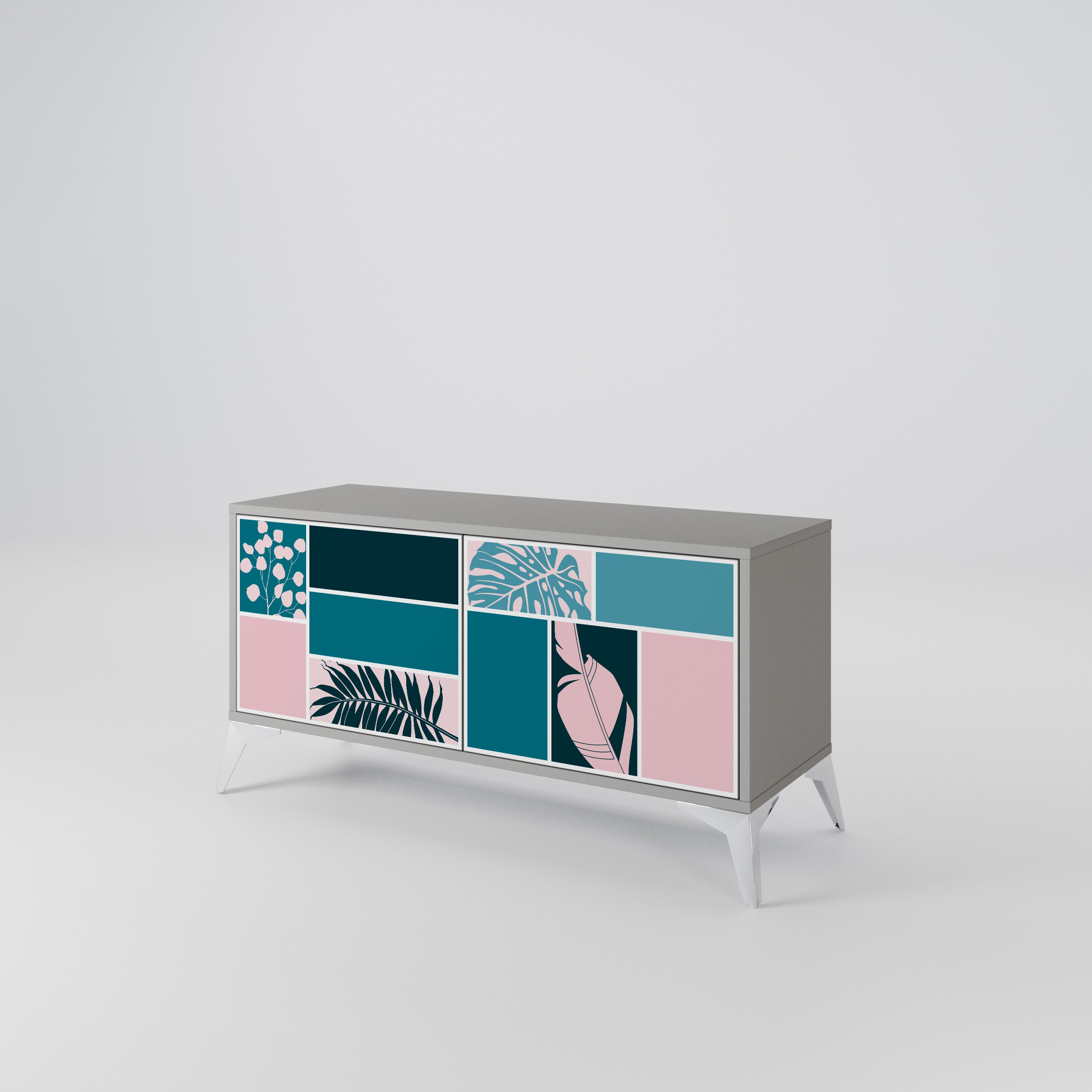 COMBINATION OF SHAPES Kompakt TV-bänk med 2 dörrar