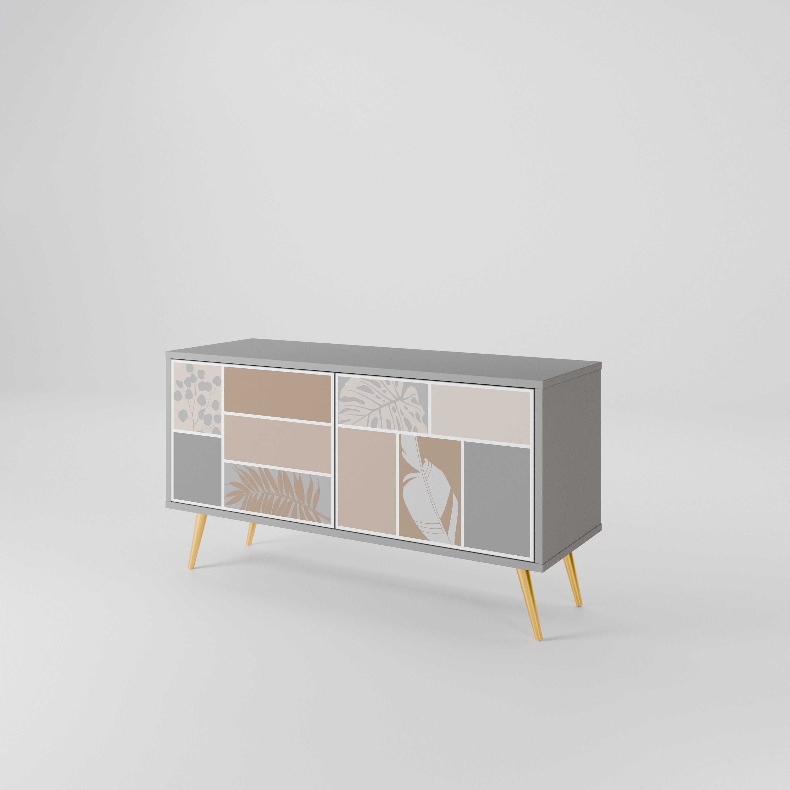 TROPICAL SHAPES Kompakt TV-bänk med 2 dörrar