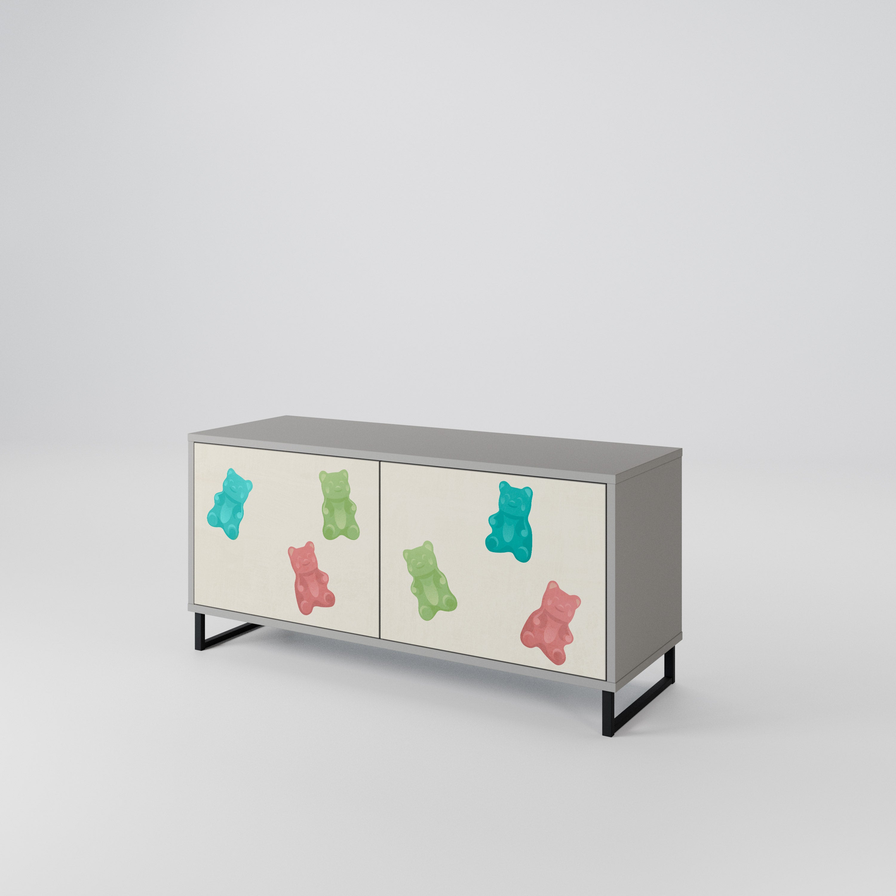 GUMMY BEARS Kompakt TV-bänk med 2 dörrar