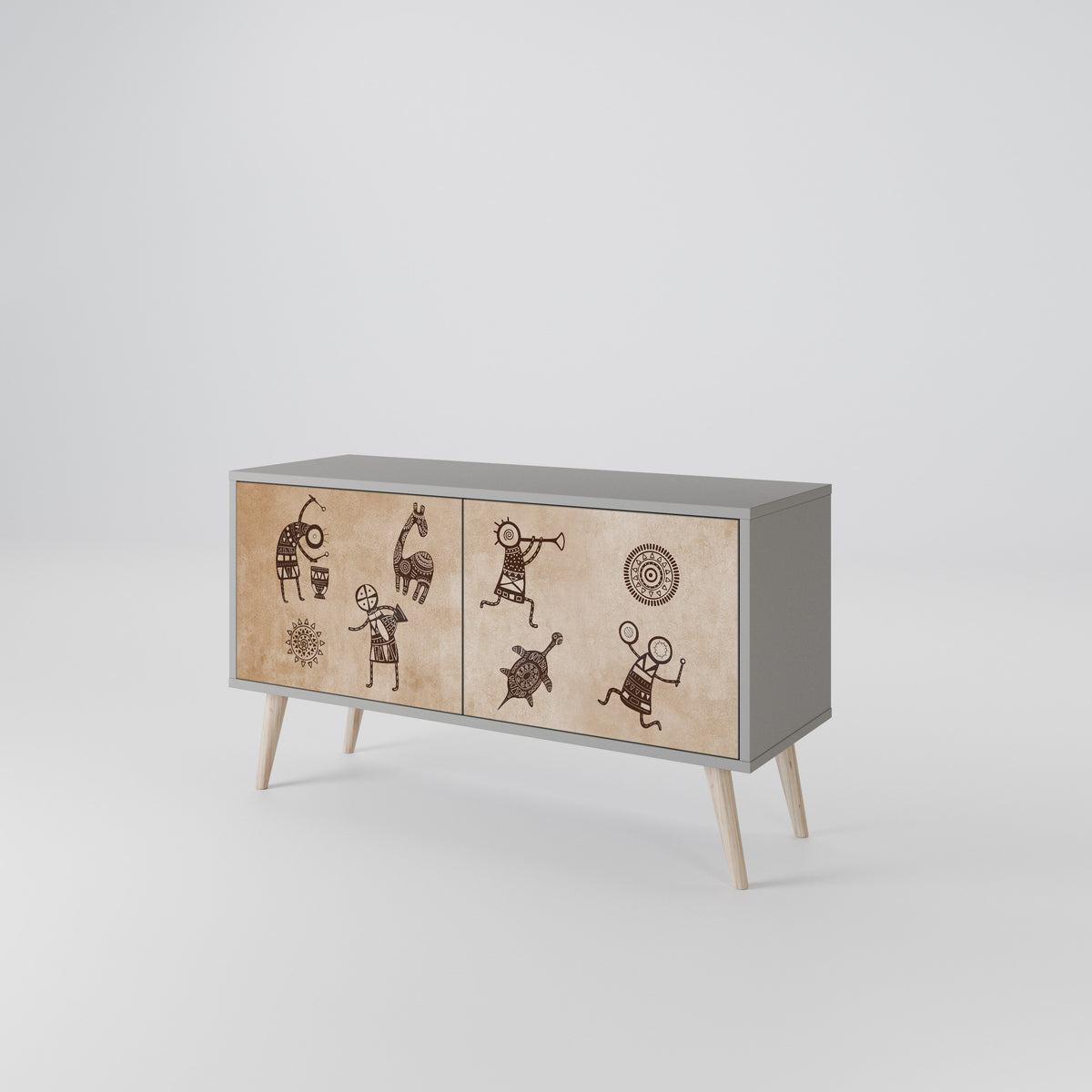 AFRICAN STYLE Kompaktní dvoudveřový TV stolek