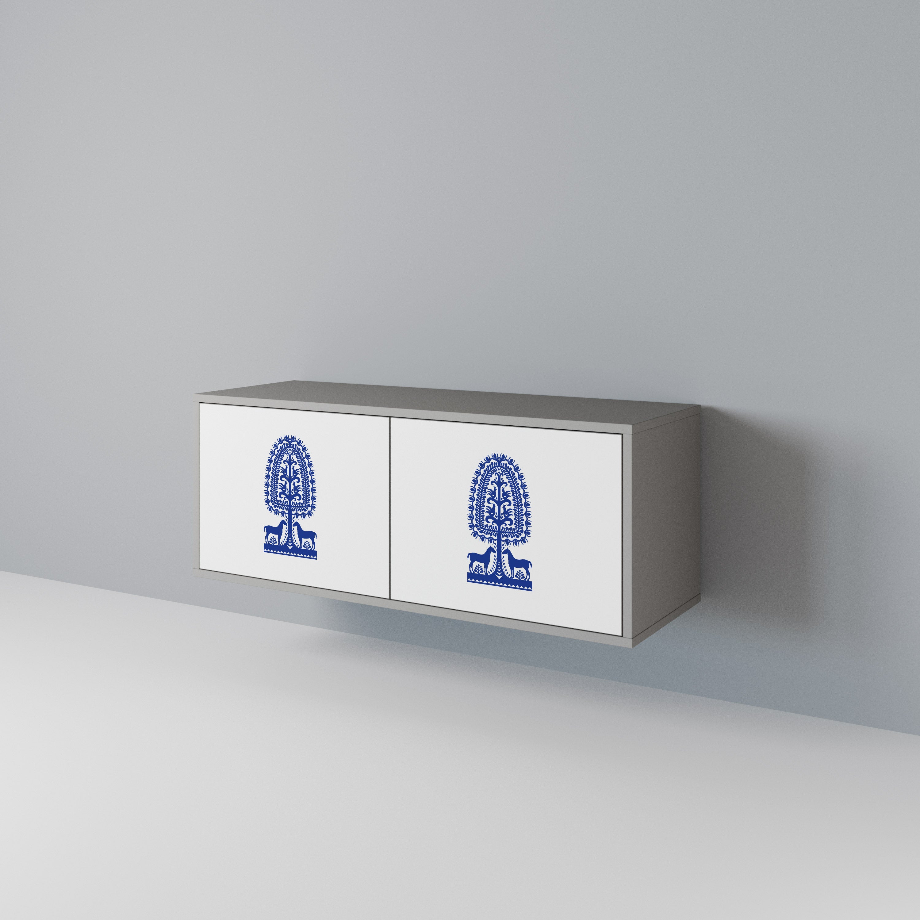 POLISH FOLK ART Kompakt TV-bänk med 2 dörrar