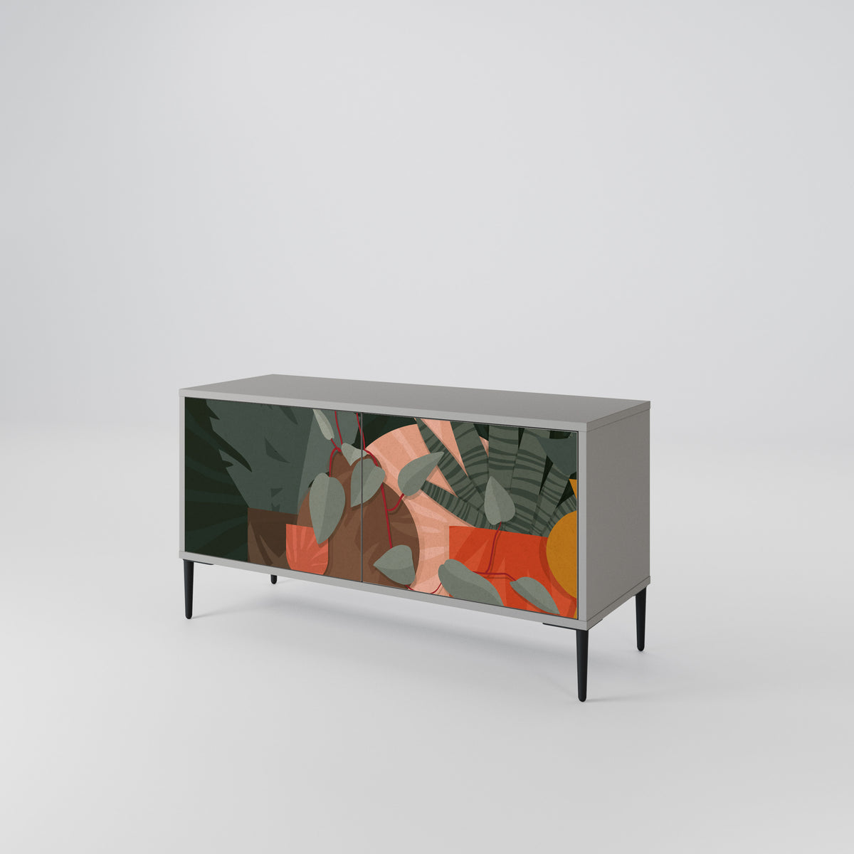 TROPICAL COMPOSITION Kompakt TV-bänk med 2 dörrar