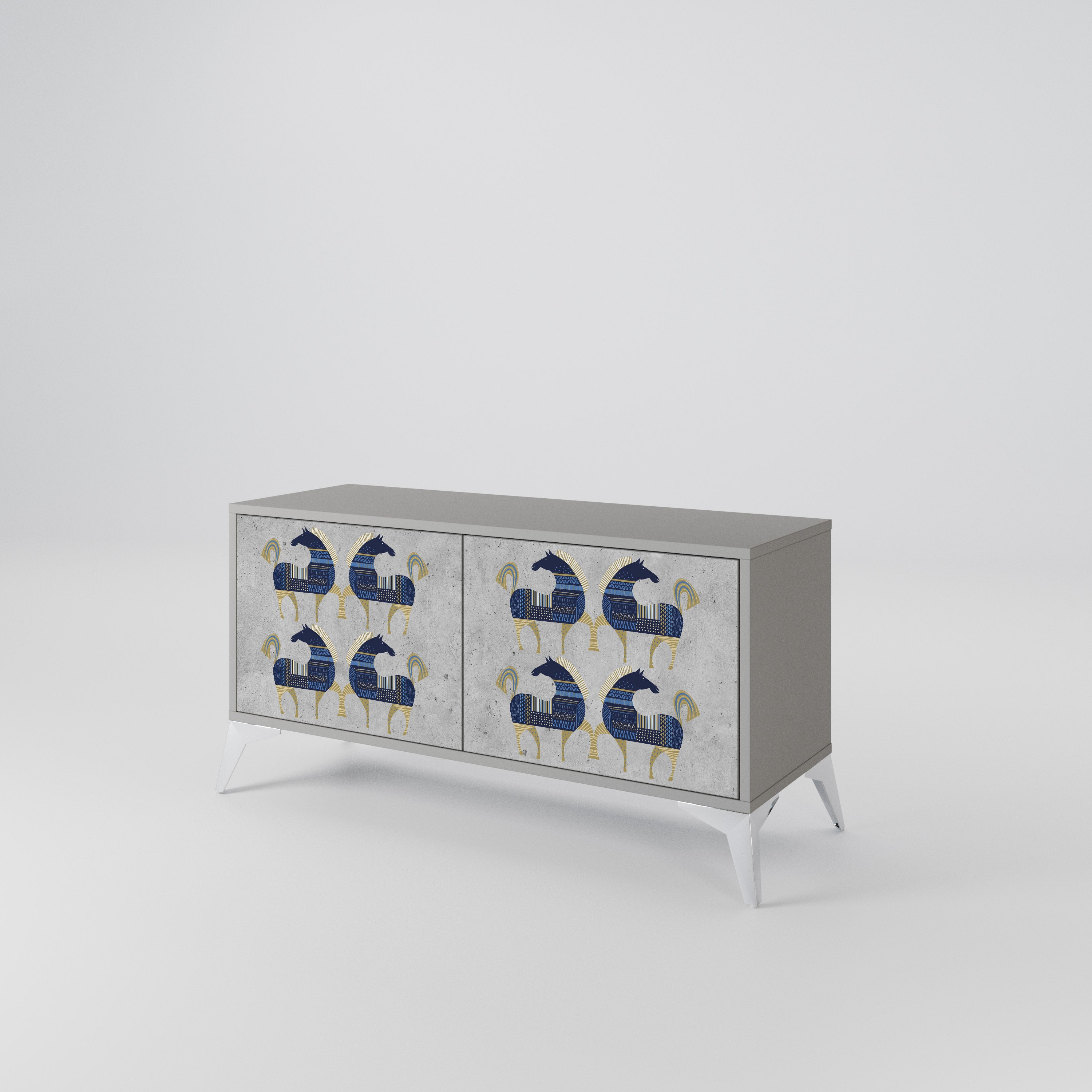 MAJESTIC STEED Kompakt TV-bänk med 2 dörrar