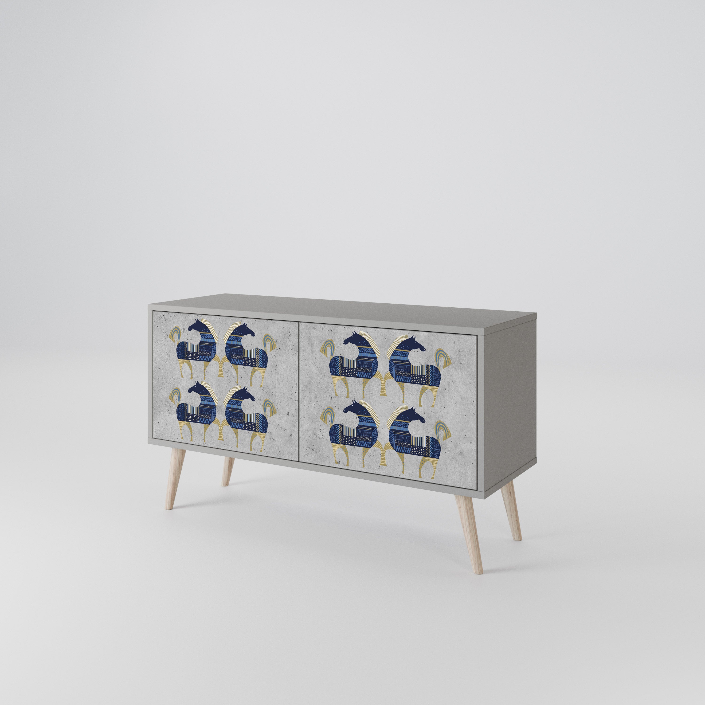 MAJESTIC STEED Kompakt TV-bänk med 2 dörrar