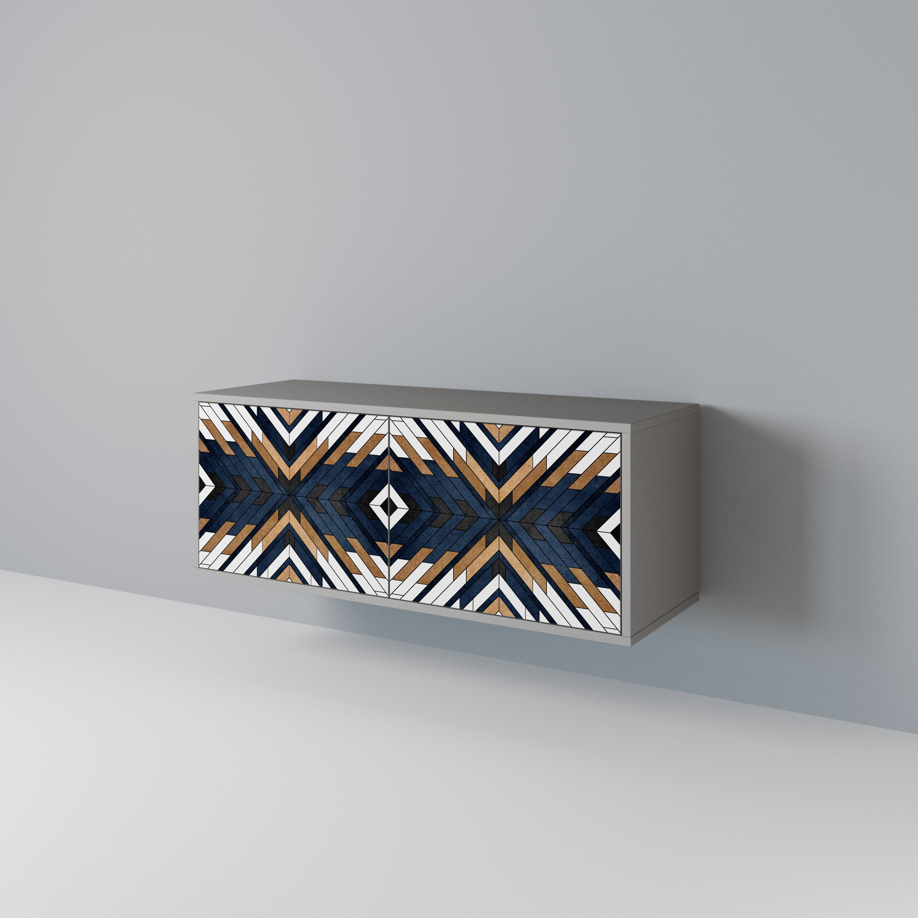 ARTFUL GEOMETRY Kompakt TV-bänk med 2 dörrar