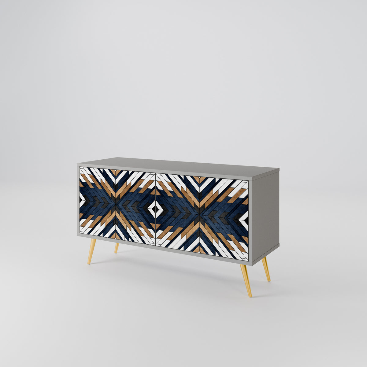 ARTFUL GEOMETRY Compact 2-Door TV Cabinet