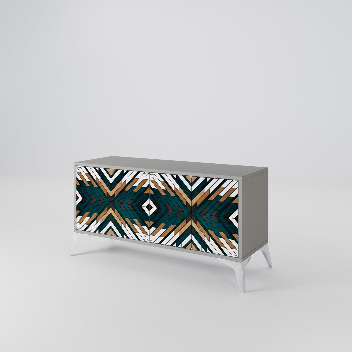 ARTISTIC GEOMETRY Kompakt TV-bänk med 2 dörrar