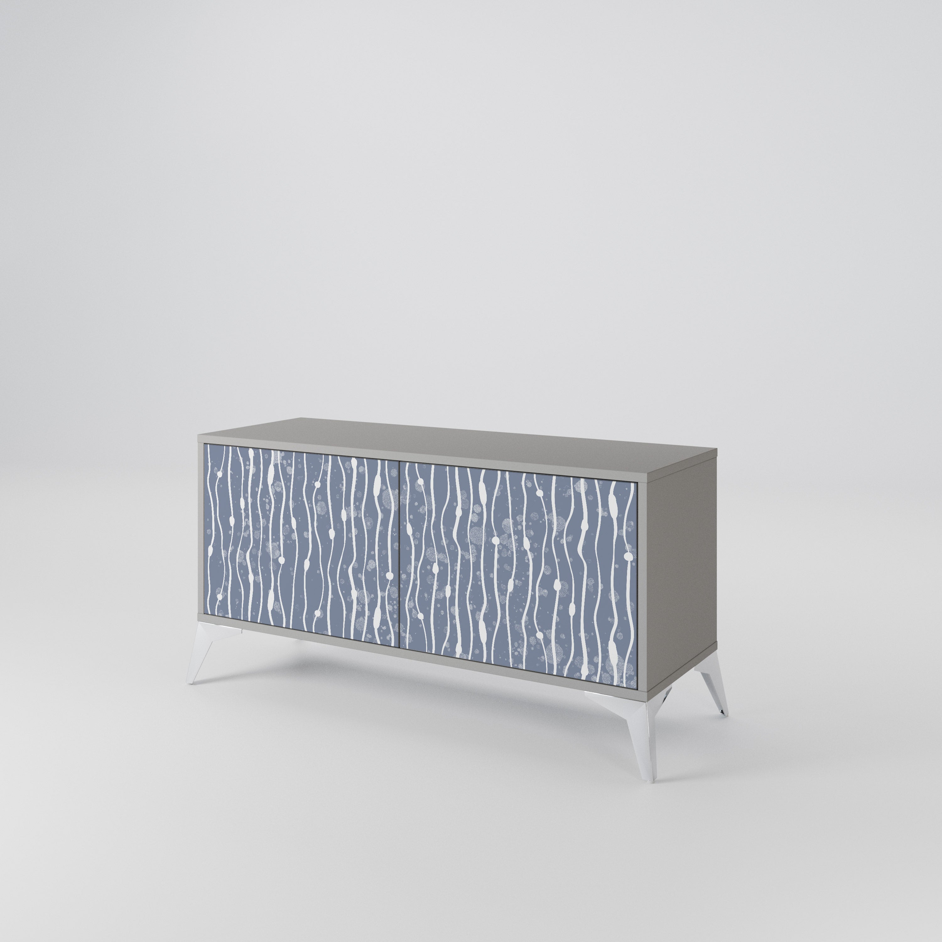 GRAPHITE RAIN Kompakt TV-bänk med 2 dörrar