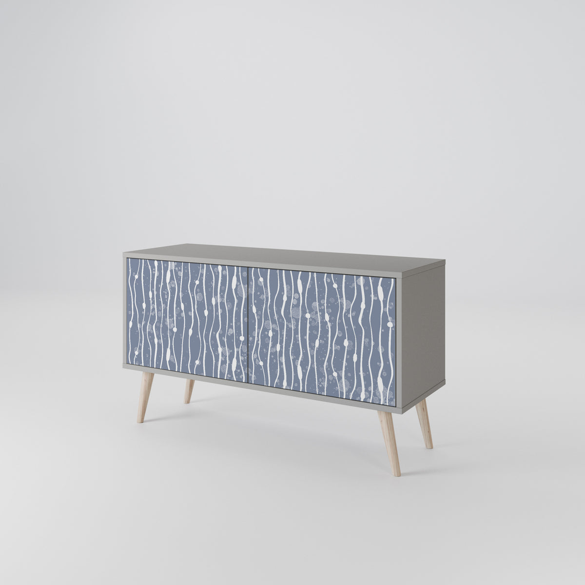 GRAPHITE RAIN Kompakt TV-bänk med 2 dörrar