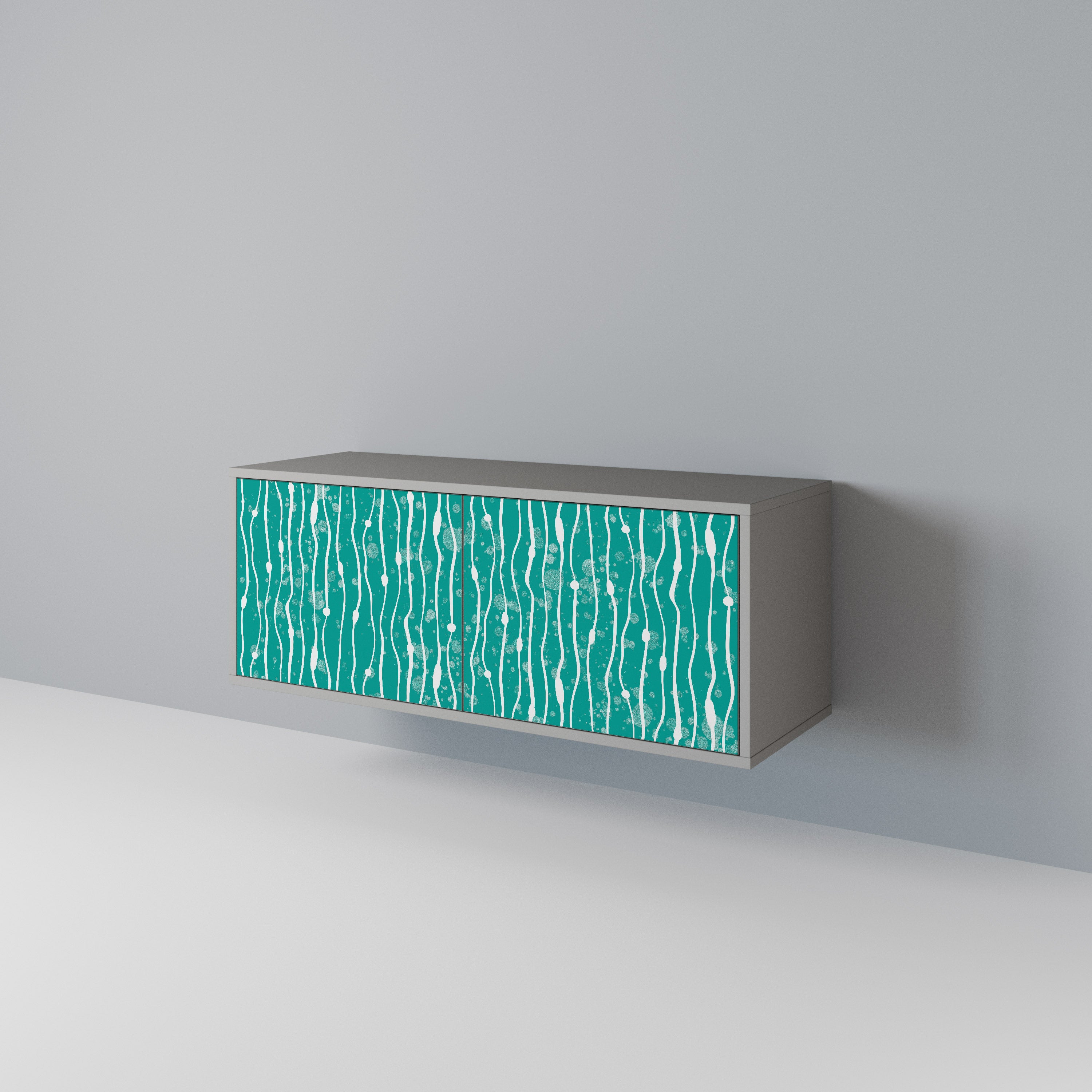 TURQUOISE RAIN Kompakt TV-bänk med 2 dörrar