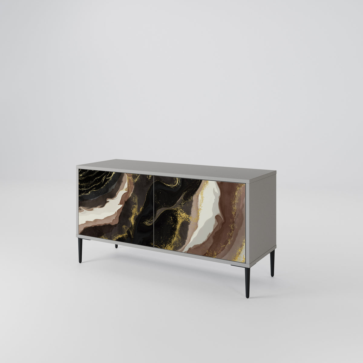 GOLD DUST Mueble de TV Compacto de 2 puertas