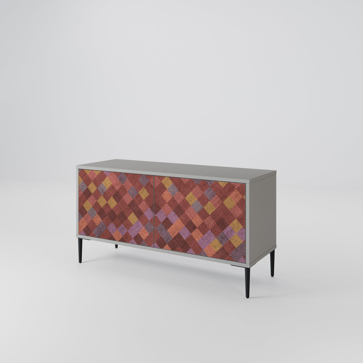 PAINTED SQUARES Compact 2-Door TV Cabinet