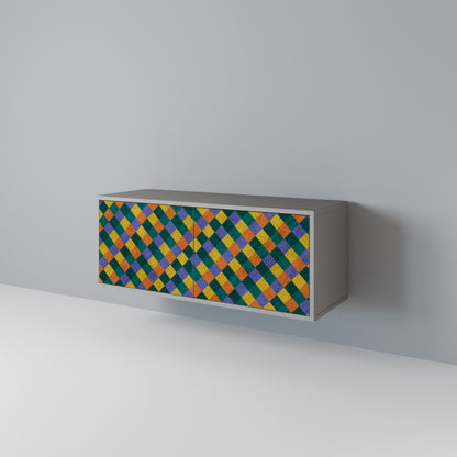 PAINTED SQUARES MIX Mueble de TV Compacto de 2 puertas