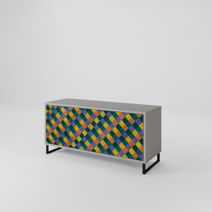 PAINTED SQUARES MIX Mueble de TV Compacto de 2 puertas