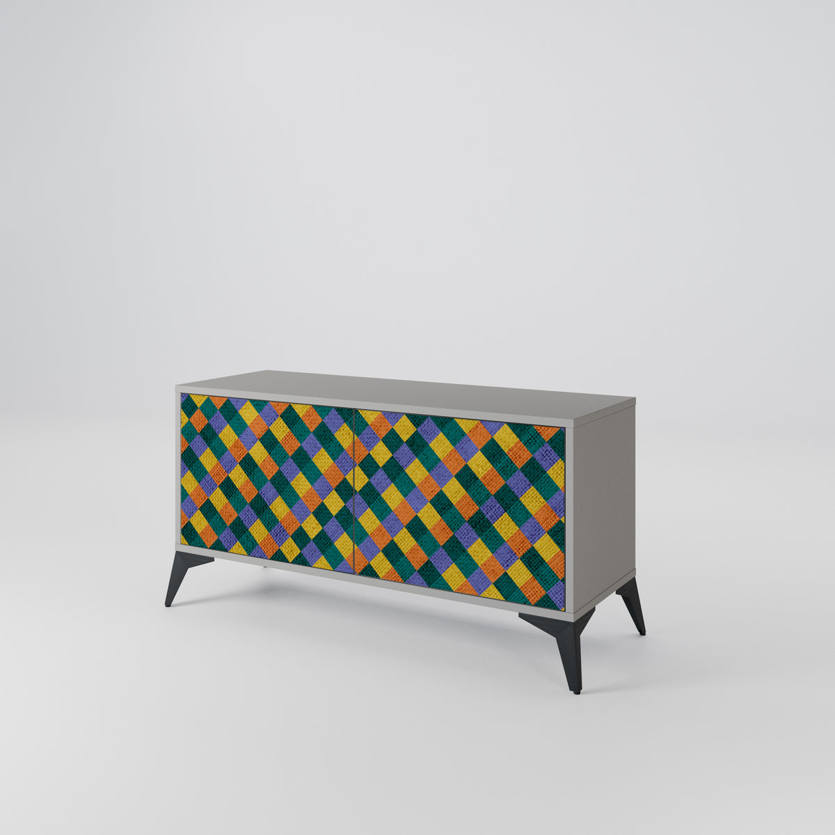 PAINTED SQUARES MIX Mueble de TV Compacto de 2 puertas