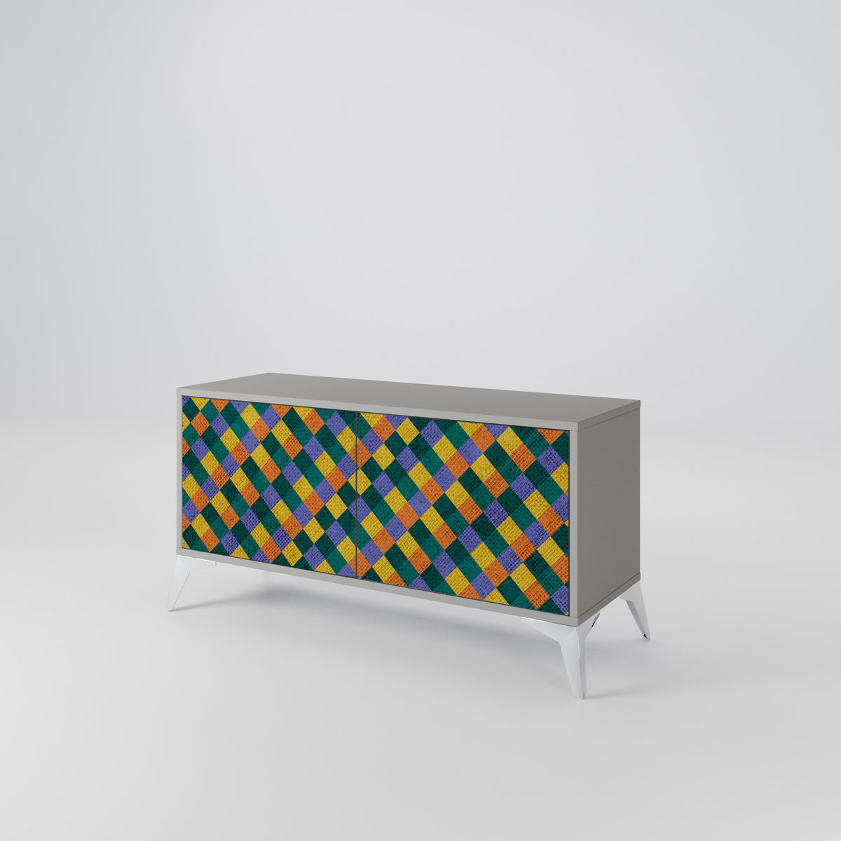 PAINTED SQUARES MIX Συμπαγές έπιπλο τηλεόρασης 2-θυρών