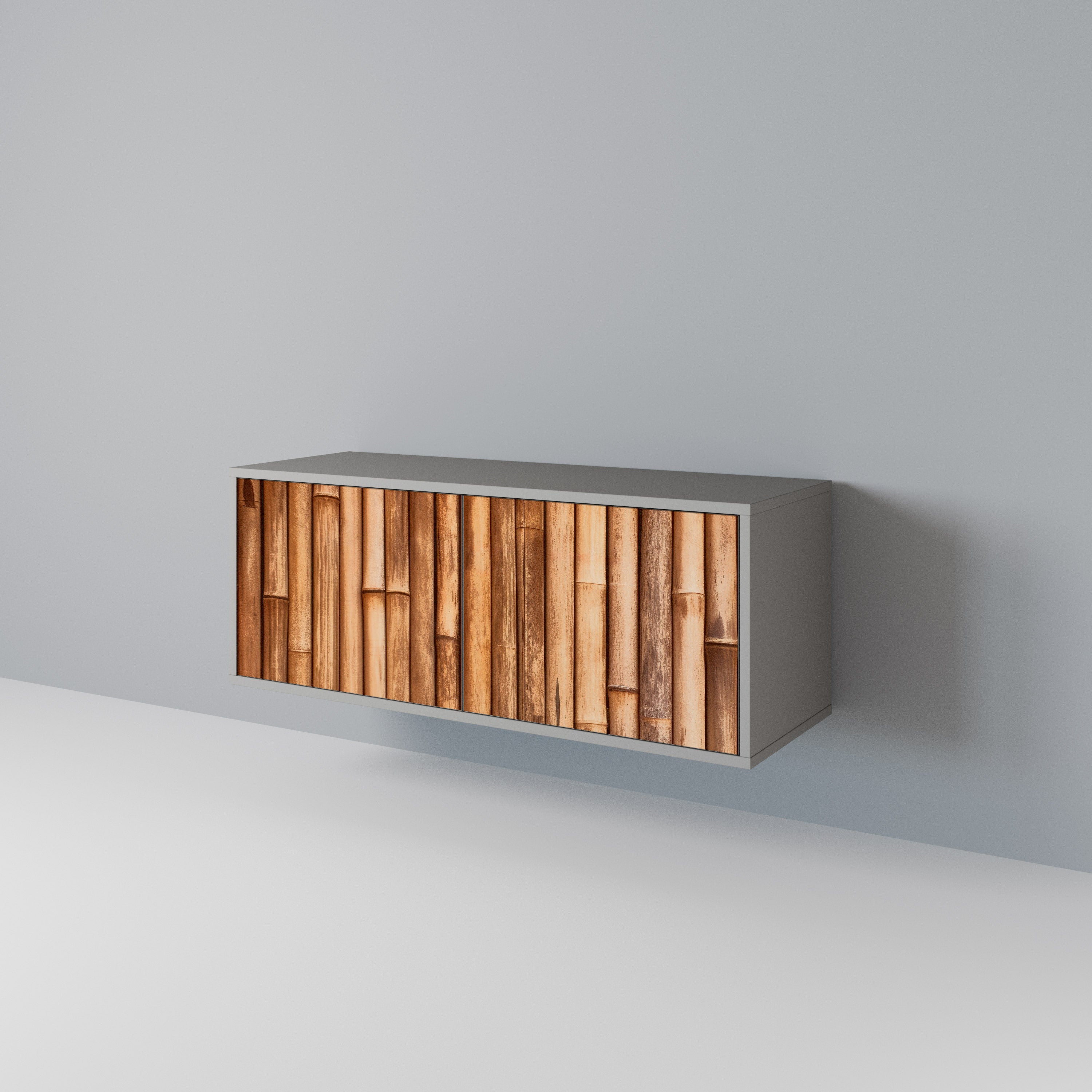 NATURAL WOOD Kompakt TV-bänk med 2 dörrar