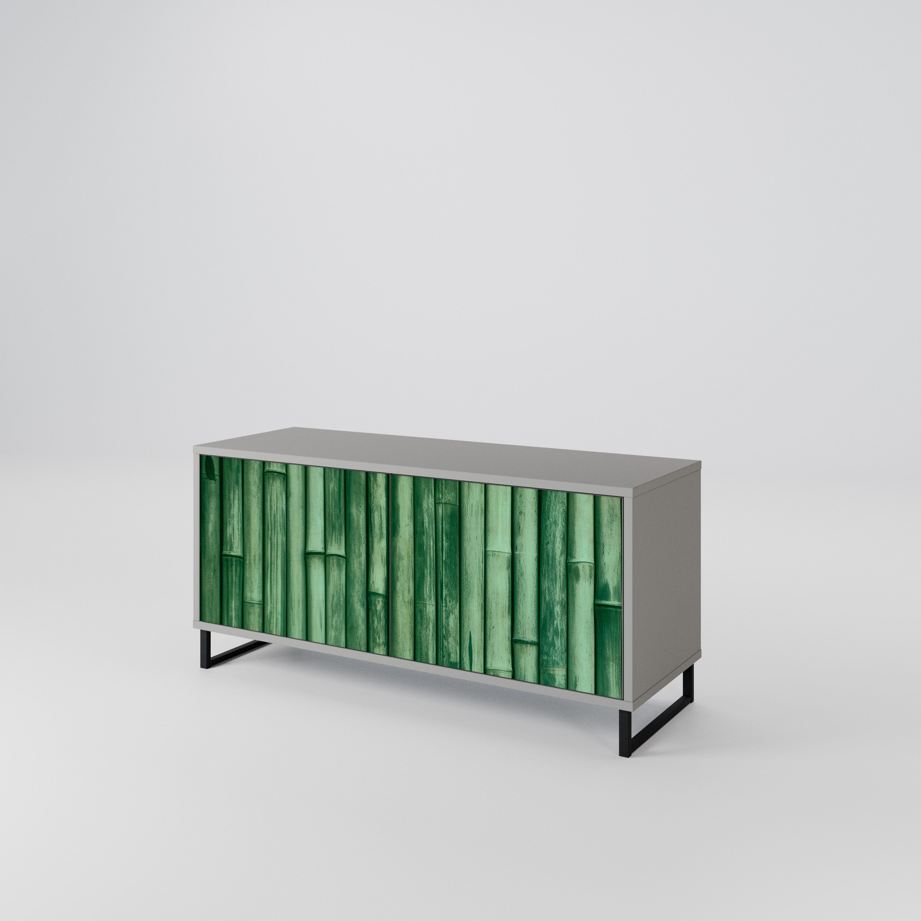 NATURAL GREEN Kompakt TV-bänk med 2 dörrar